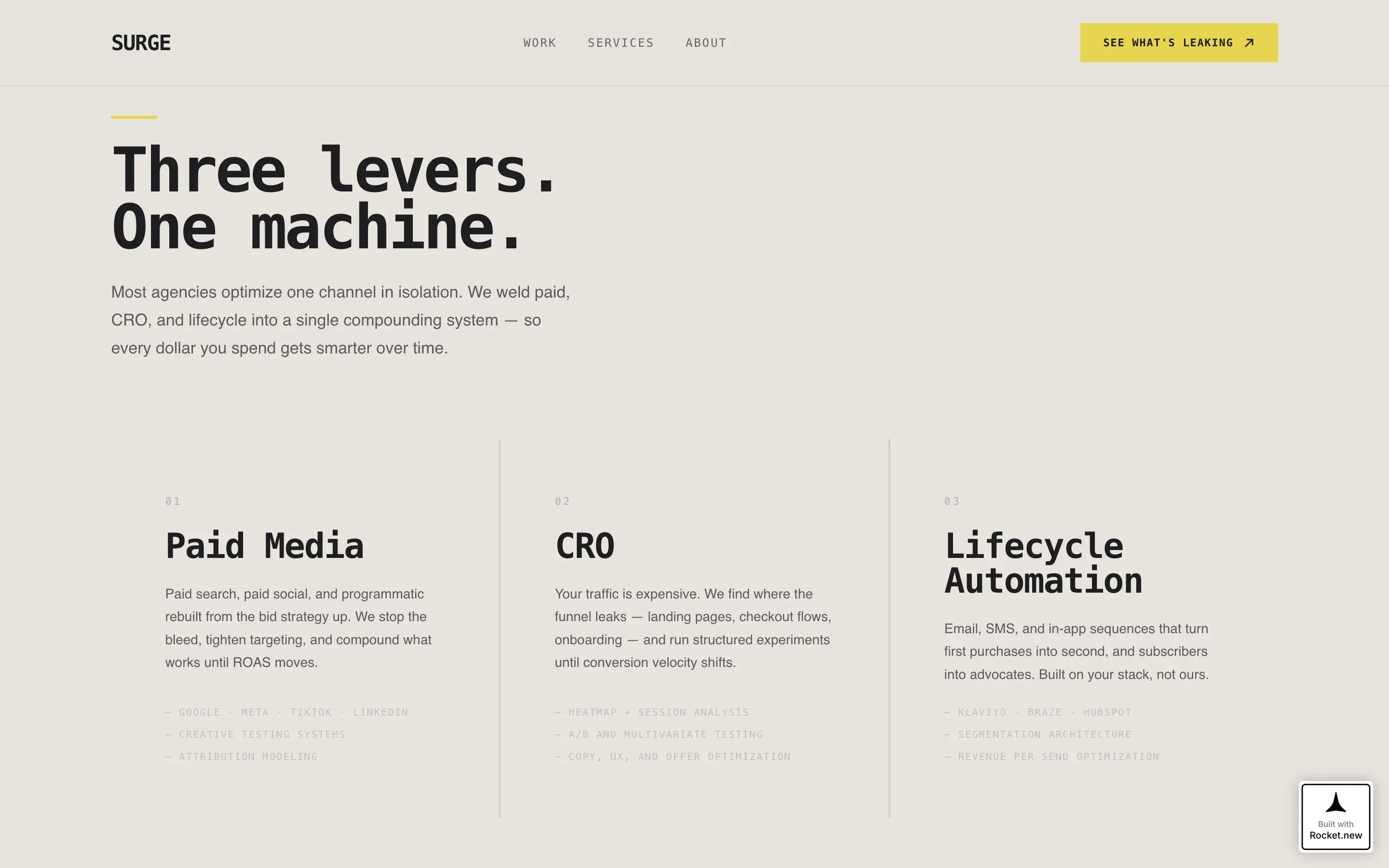 Growth & Performance Agency Metric-First Website Template