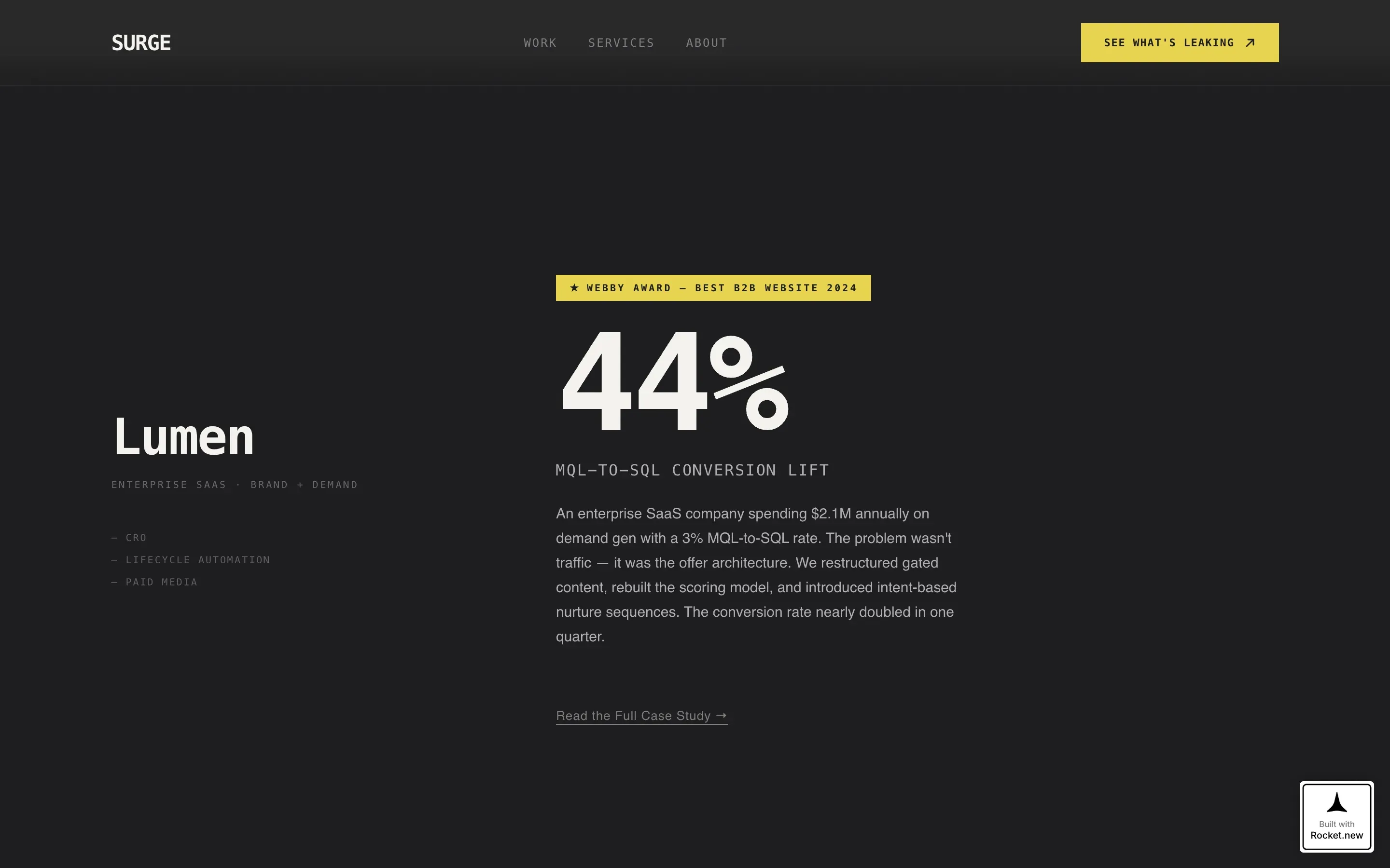 Growth & Performance Agency Metric-First Website Template