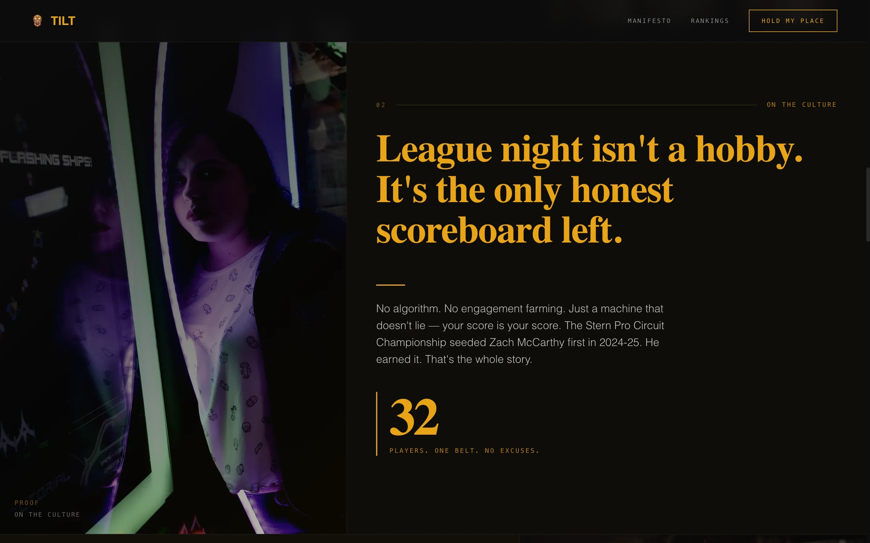Cinematic Pinball Community Waitlist Landing Page