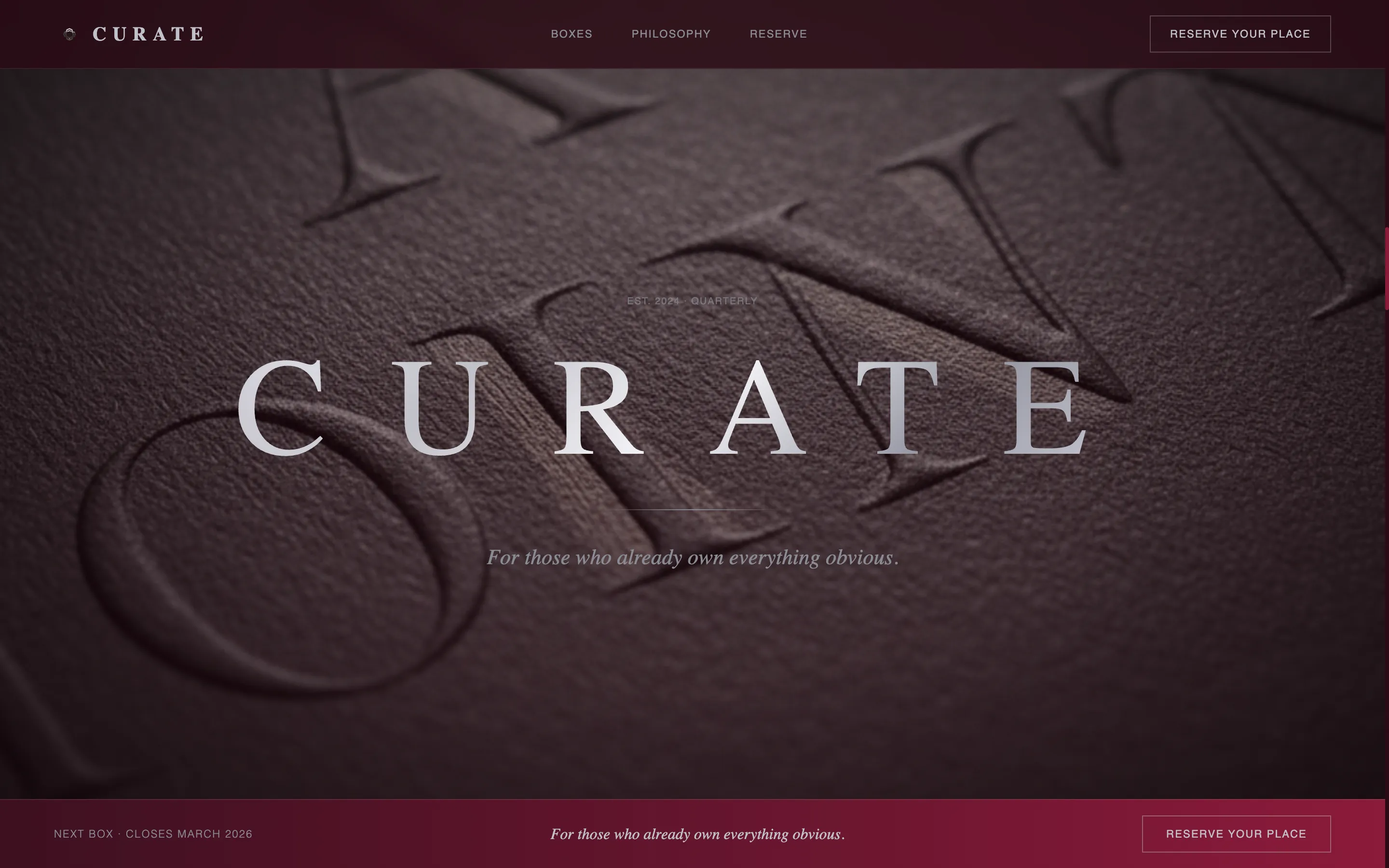 Premium Luxury Subscription Box Landing Page Template
