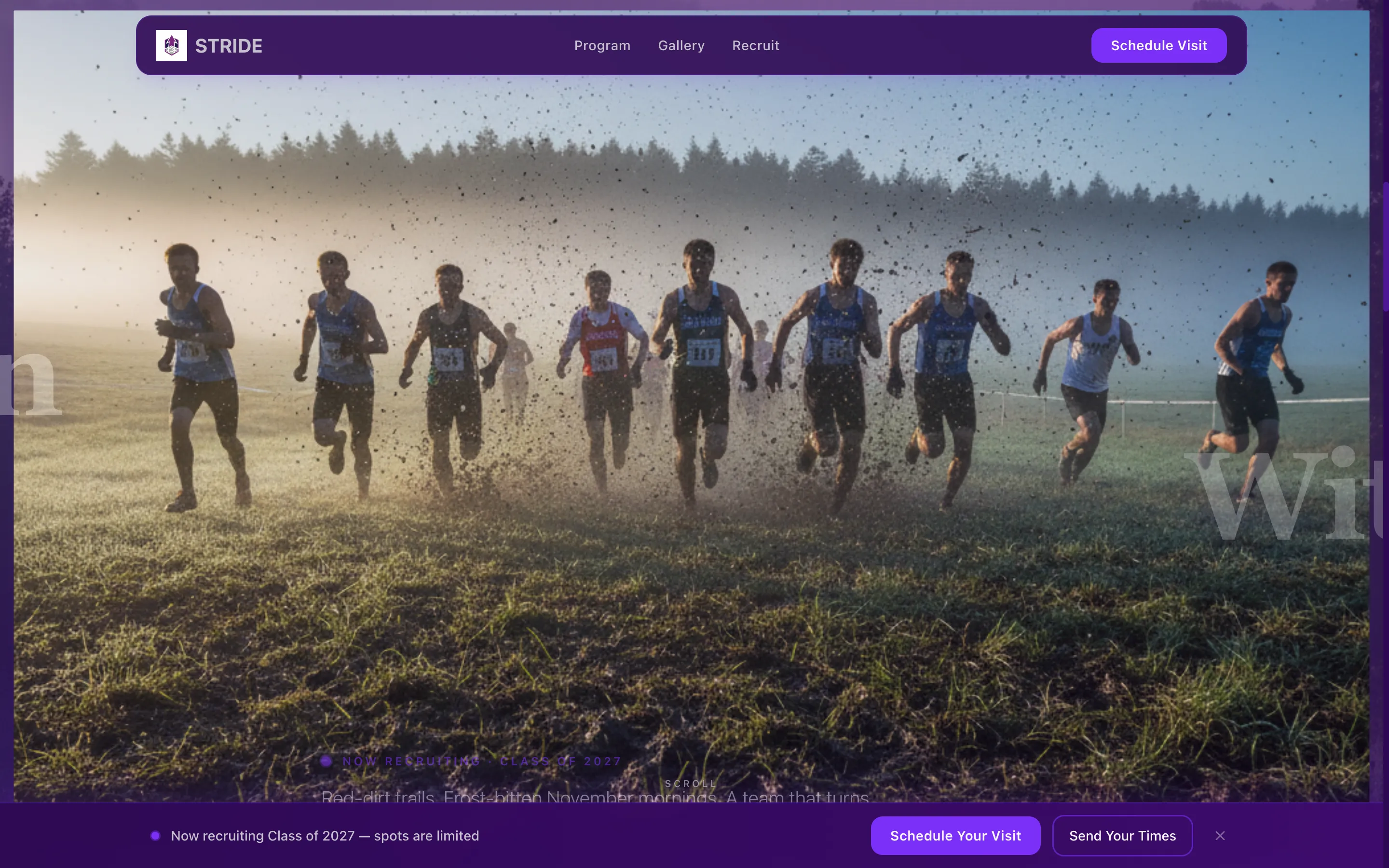 Cross Country Recruiting Landing Page Template