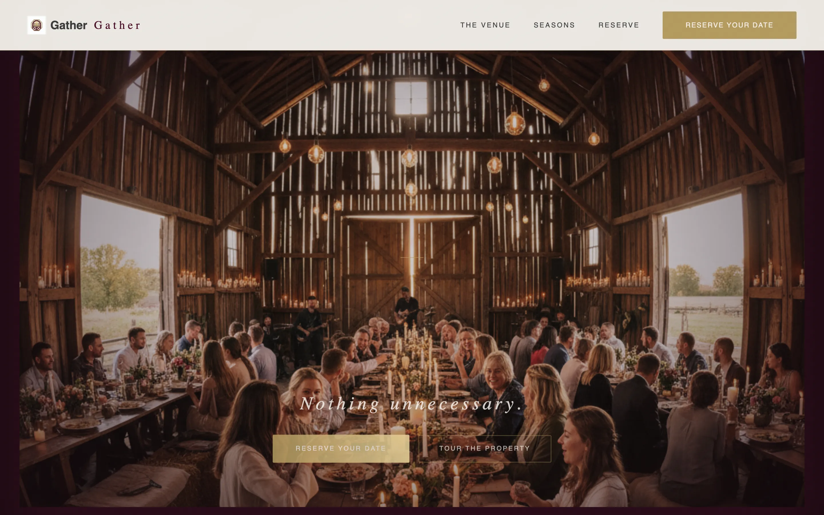 Barn Wedding Venue Landing Page Template