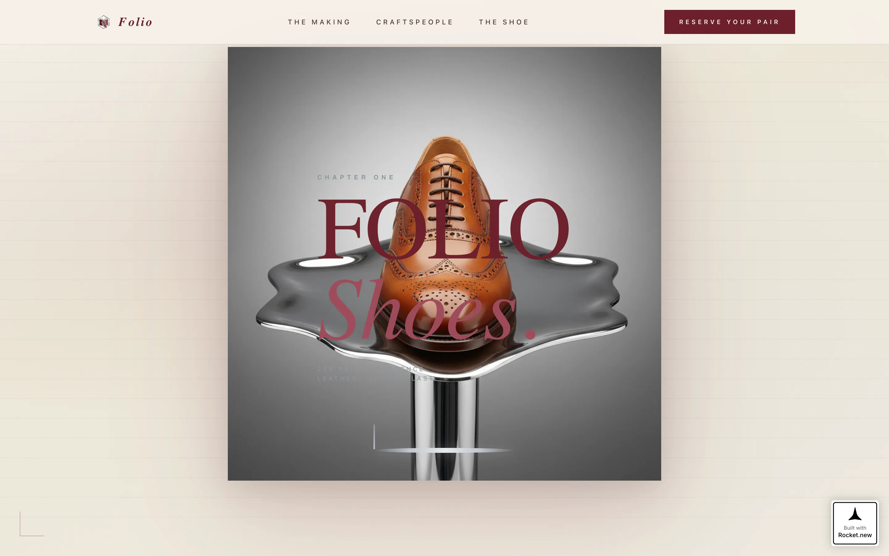 Light Academia Shoe Brand Landing Page Template