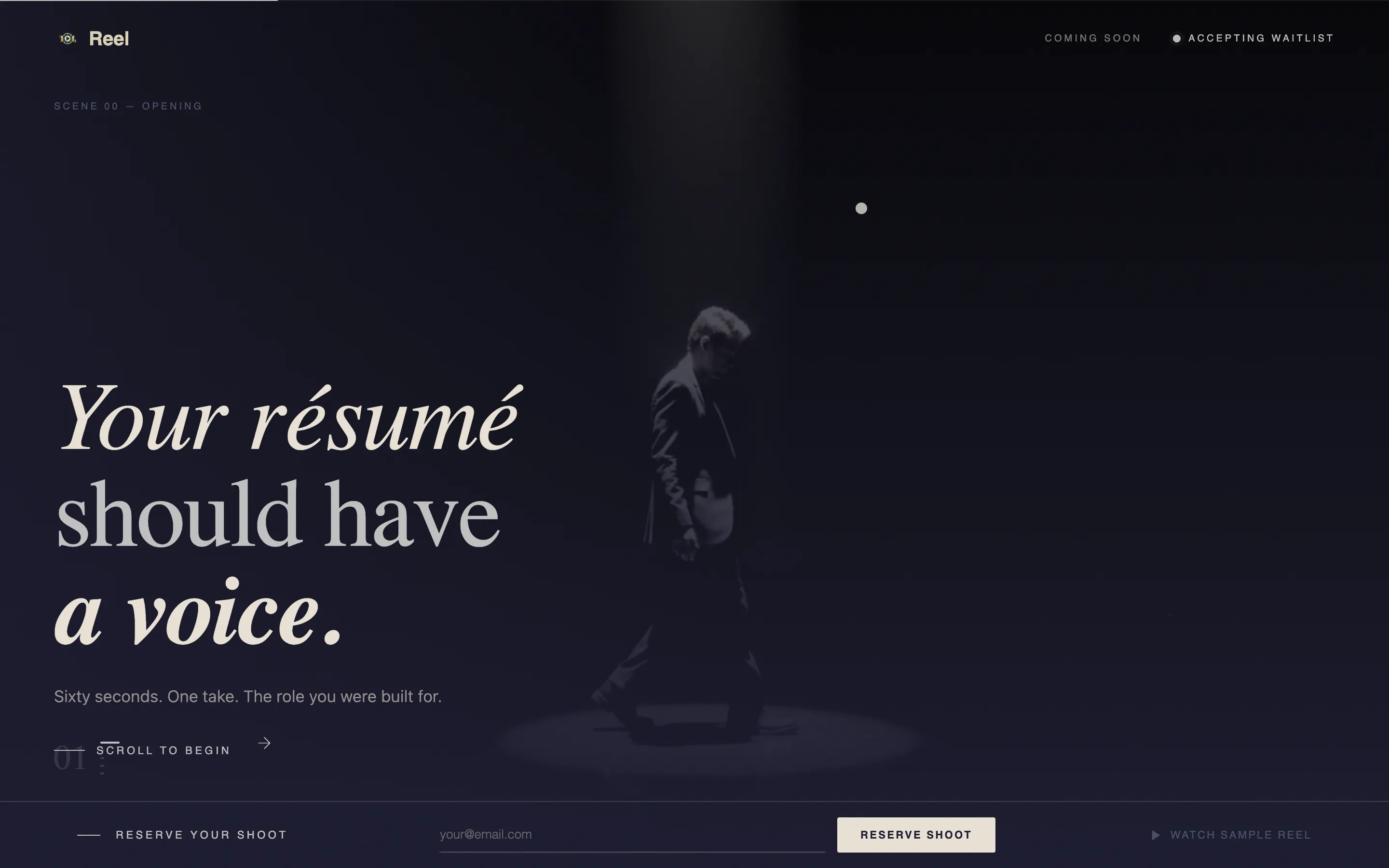 Cinematic Tech Professional Video Resume Landing Page