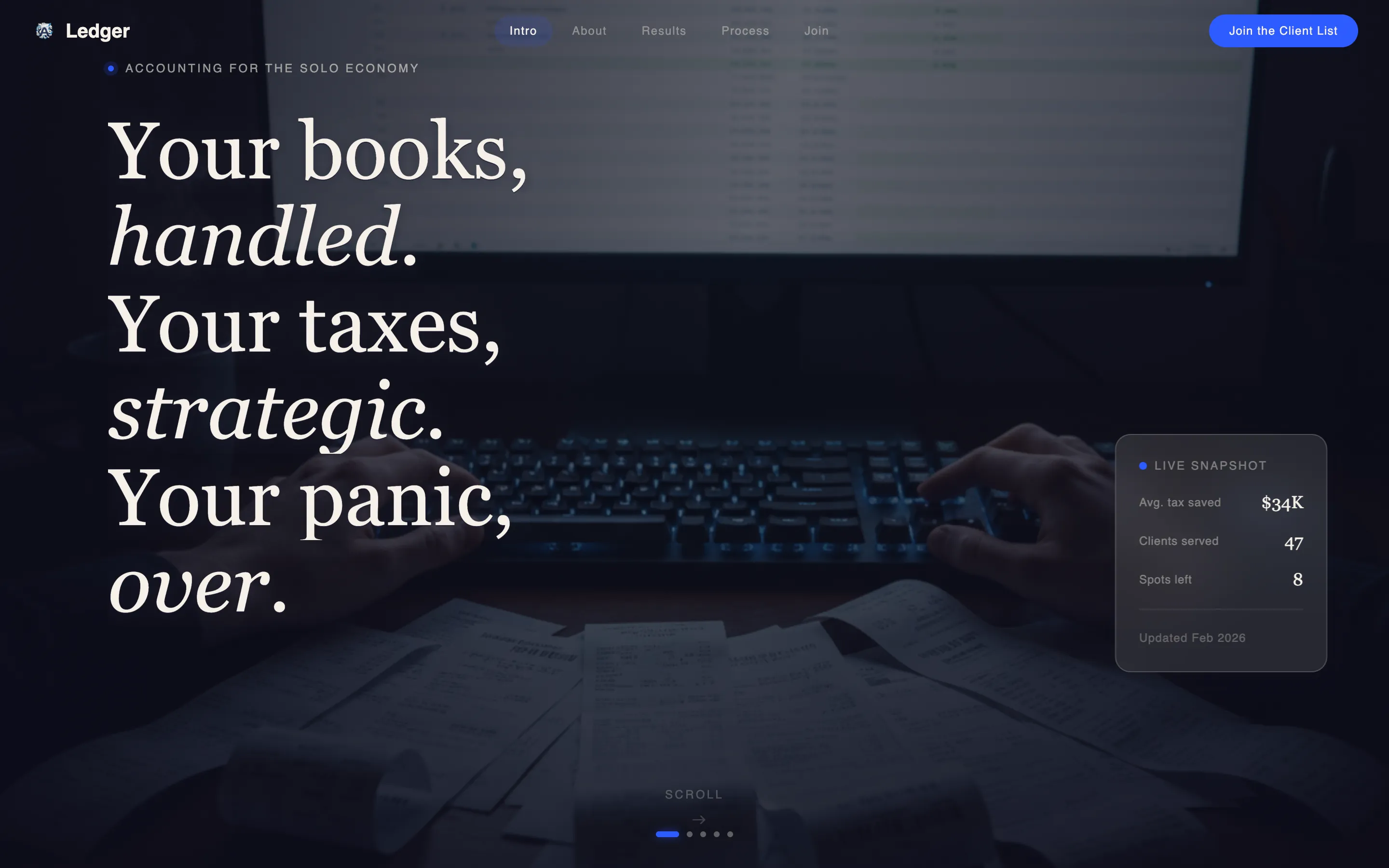 Accountant Personal Brand Landing Page Template
