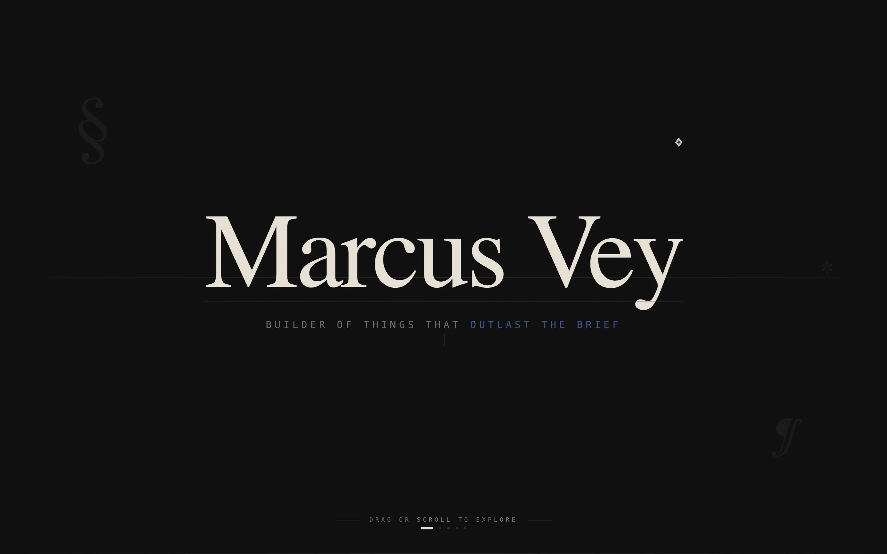 Minimalist Bio Landing Page Template with Horizontal Scroll