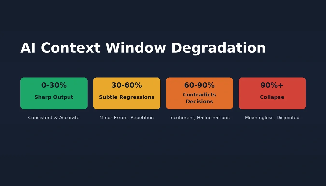 AI context window degradation: how output quality changes as context load increases