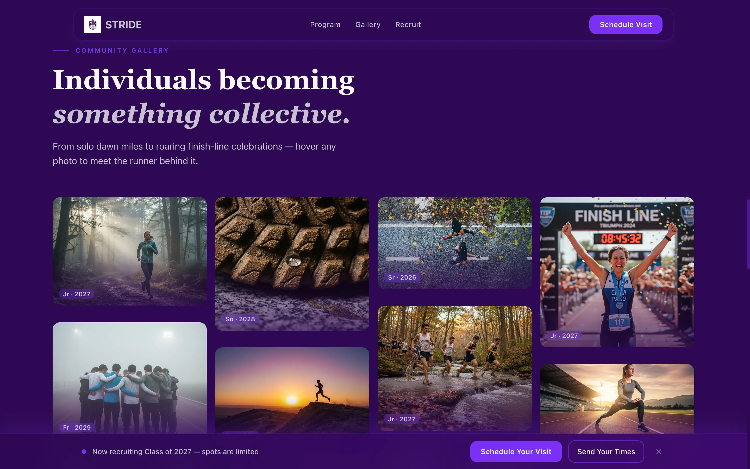 Cross Country Recruiting Landing Page Template