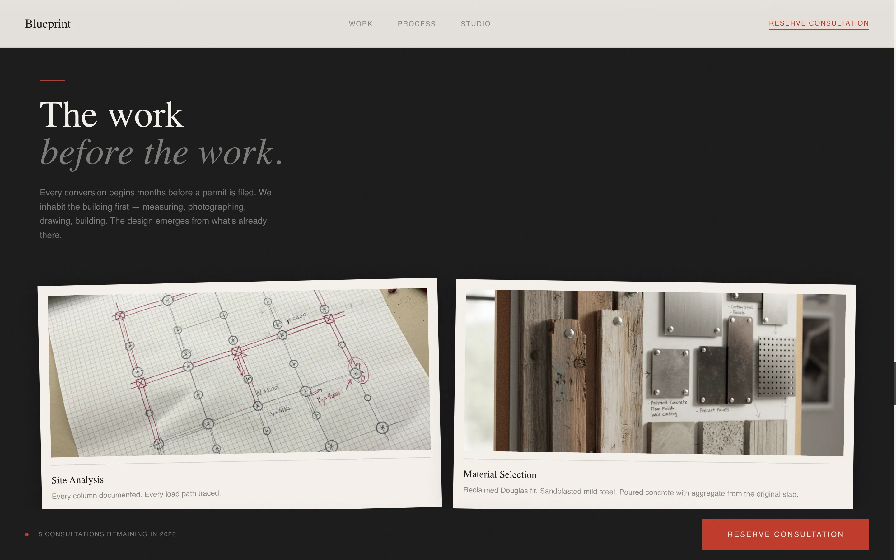 Immersive Warehouse Design Studio Landing Page