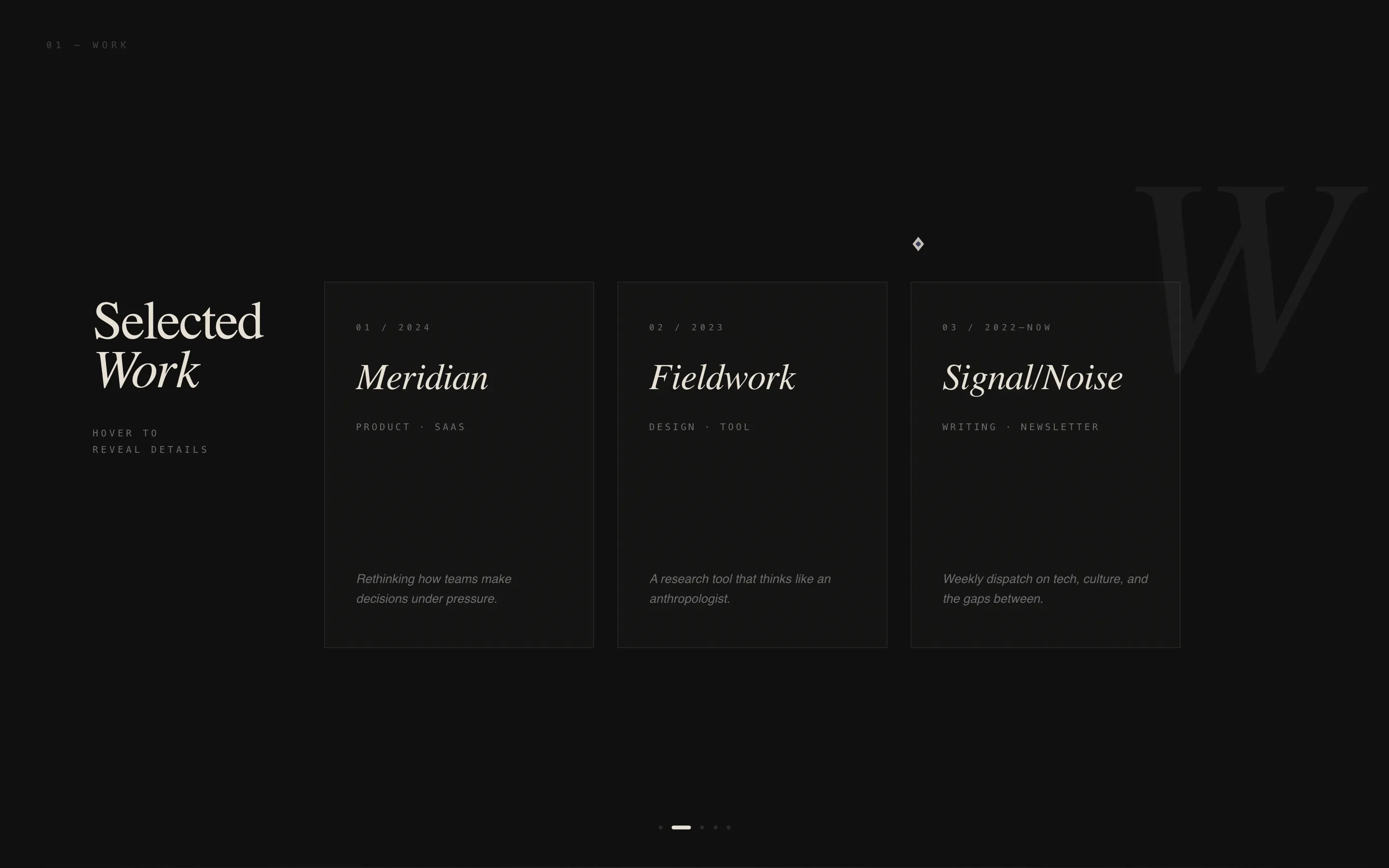 Minimalist Bio Landing Page Template with Horizontal Scroll