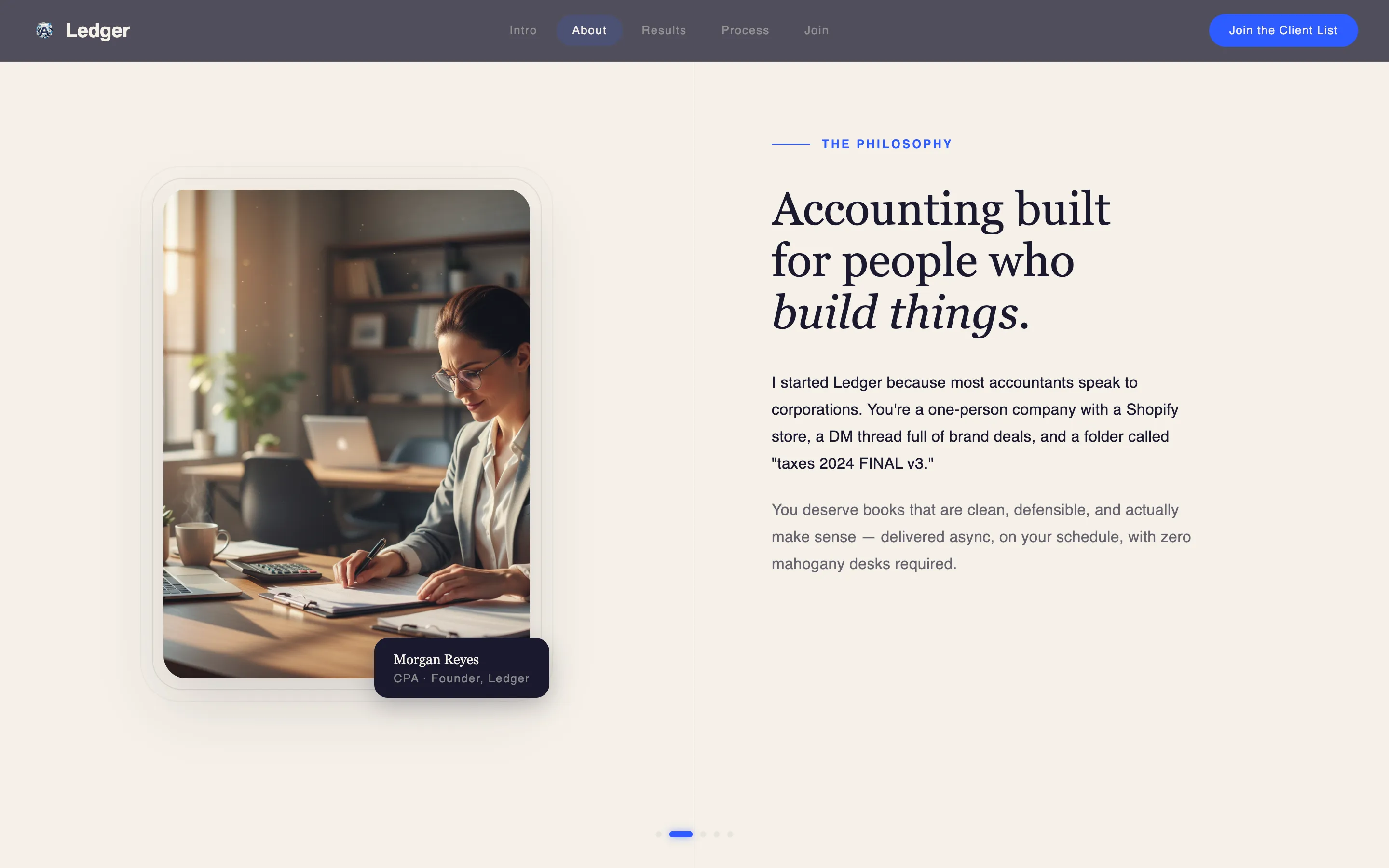 Accountant Personal Brand Landing Page Template