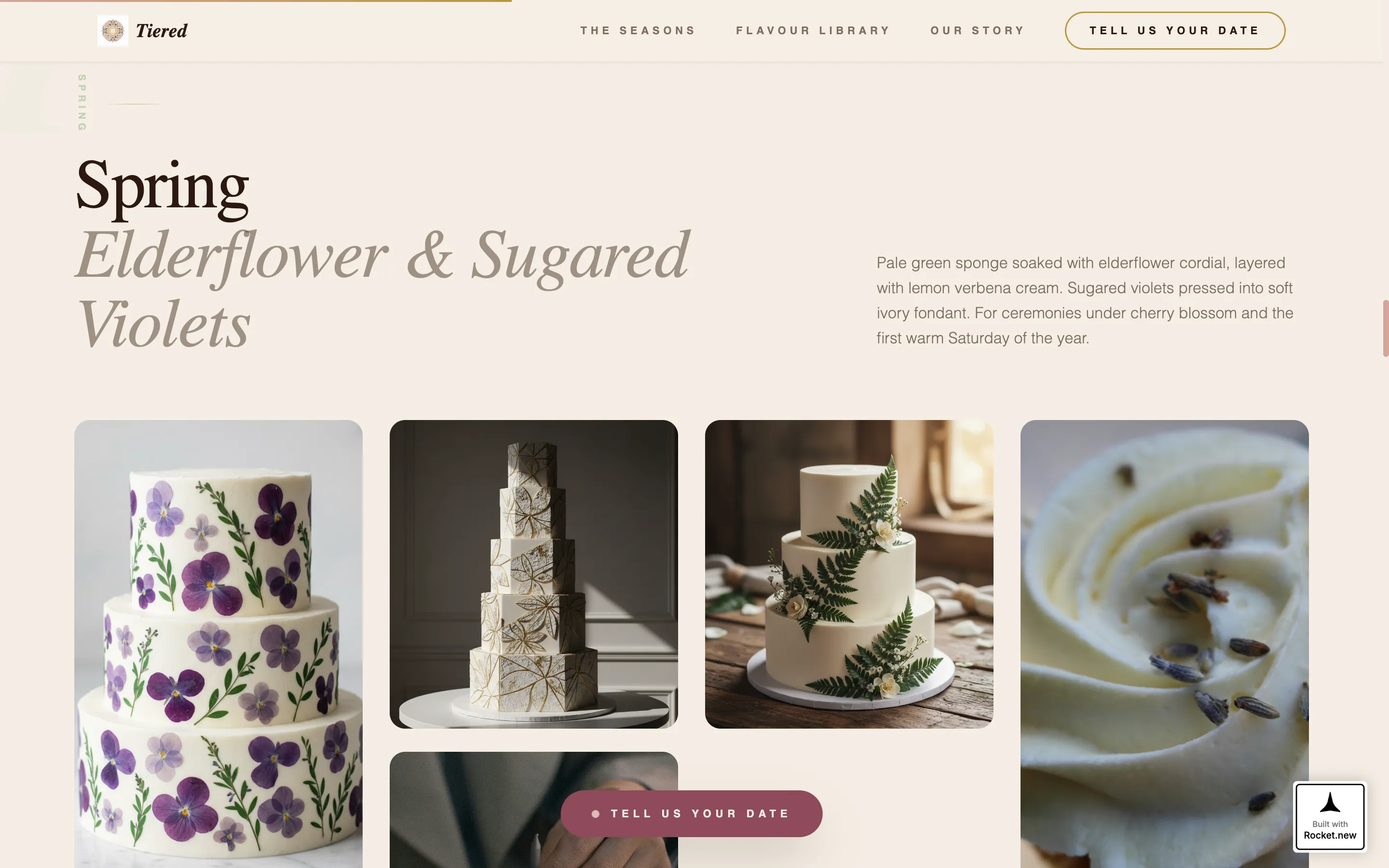 Woodland Wedding Cake Baker Landing Page Template
