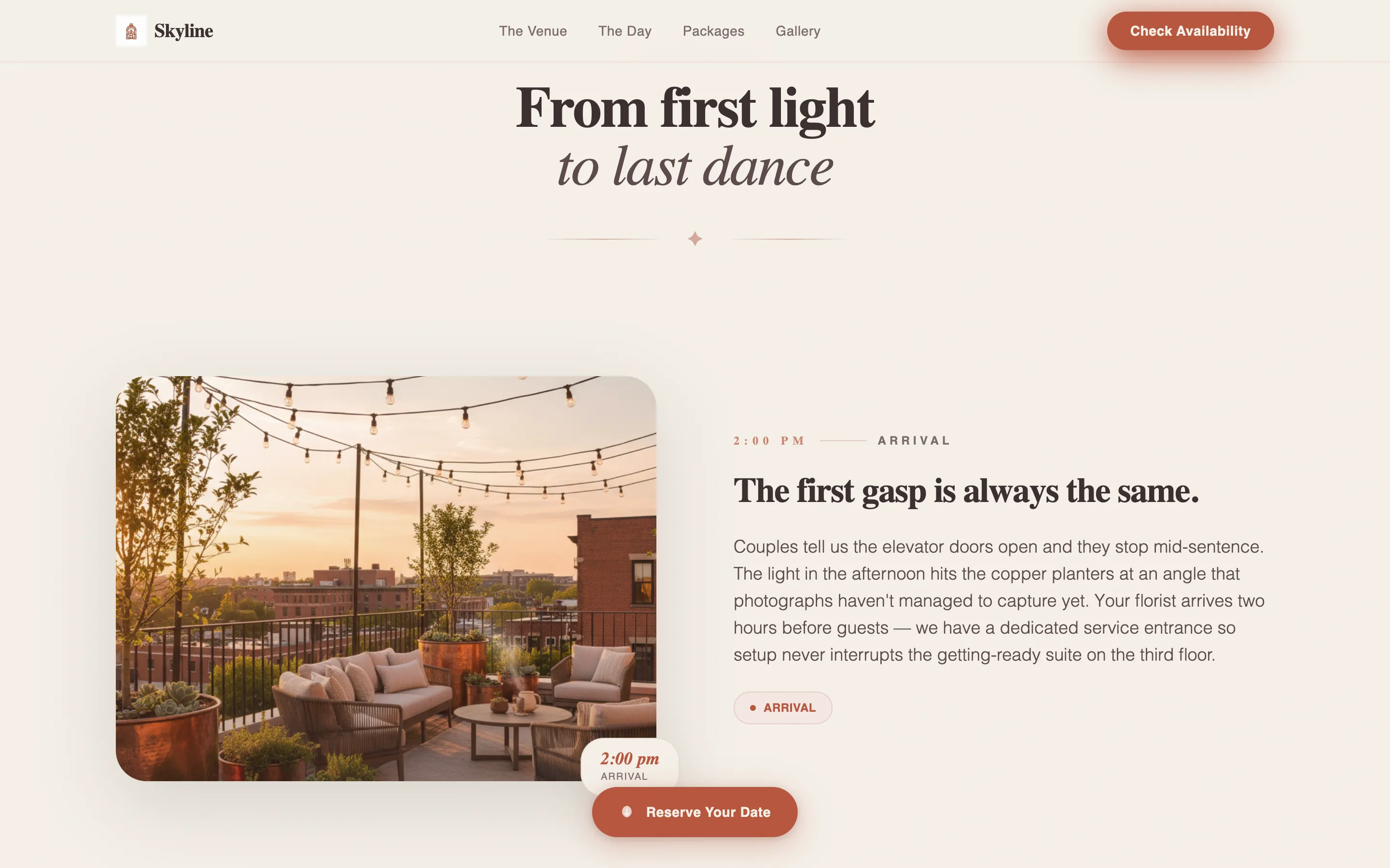 Stunning Rooftop Landing Page Template