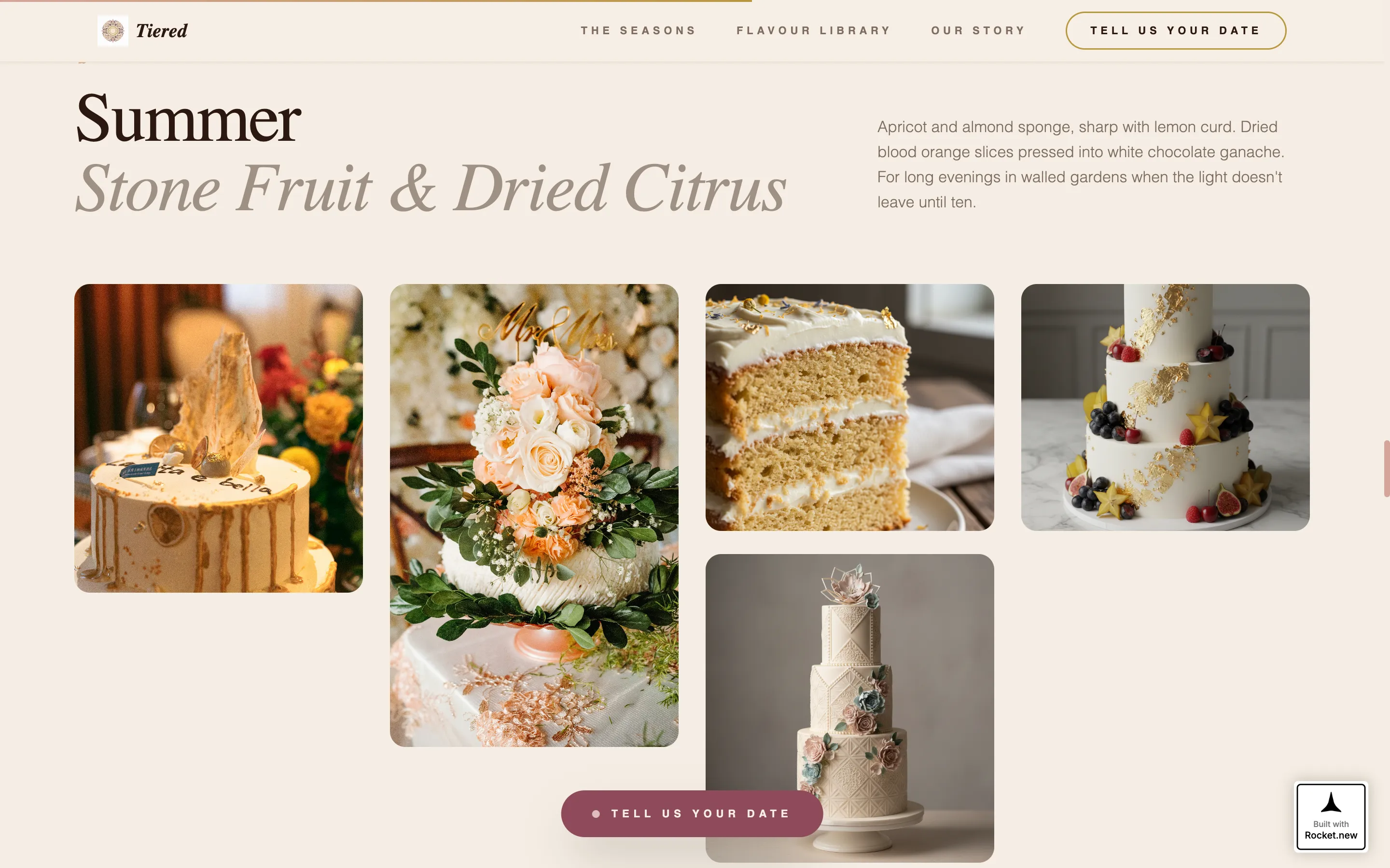 Woodland Wedding Cake Baker Landing Page Template