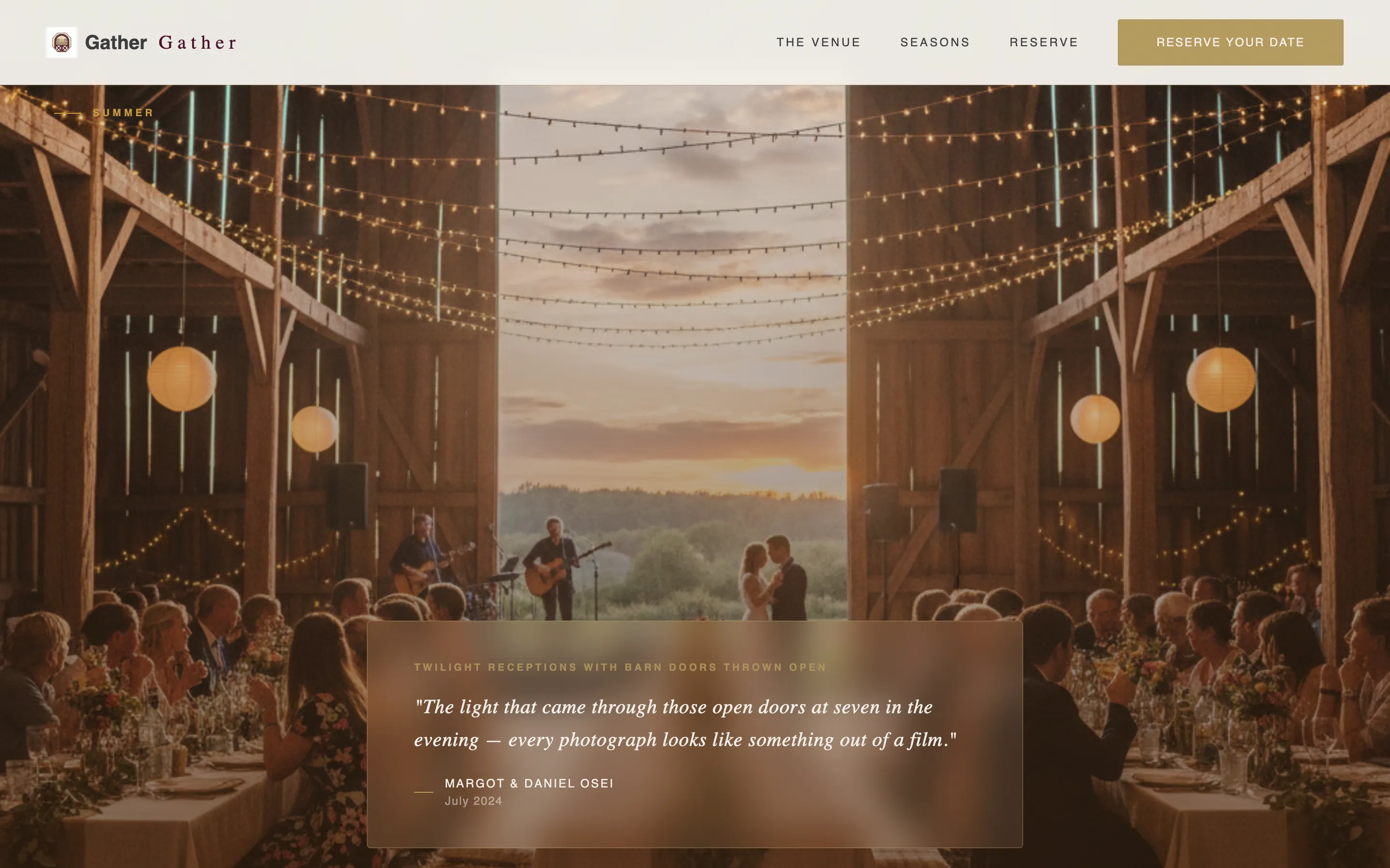 Barn Wedding Venue Landing Page Template