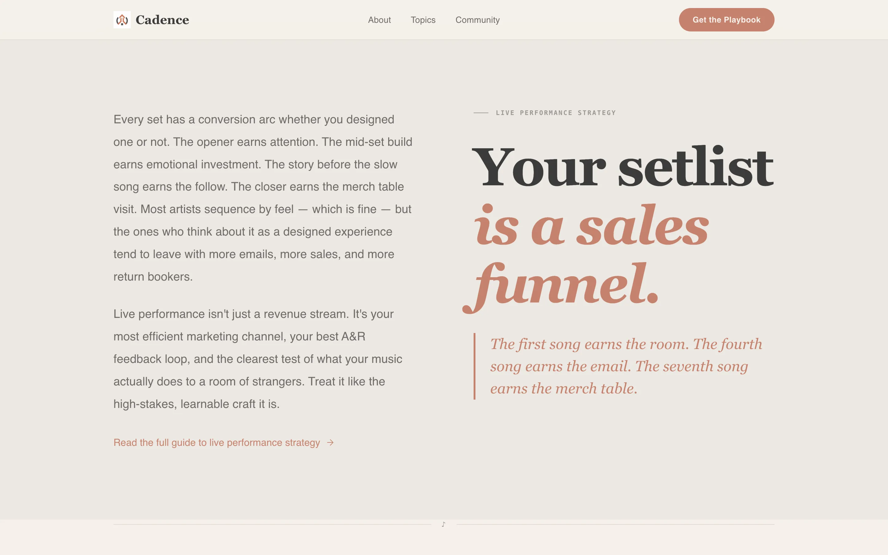 Musician Career Blog Landing Page Template