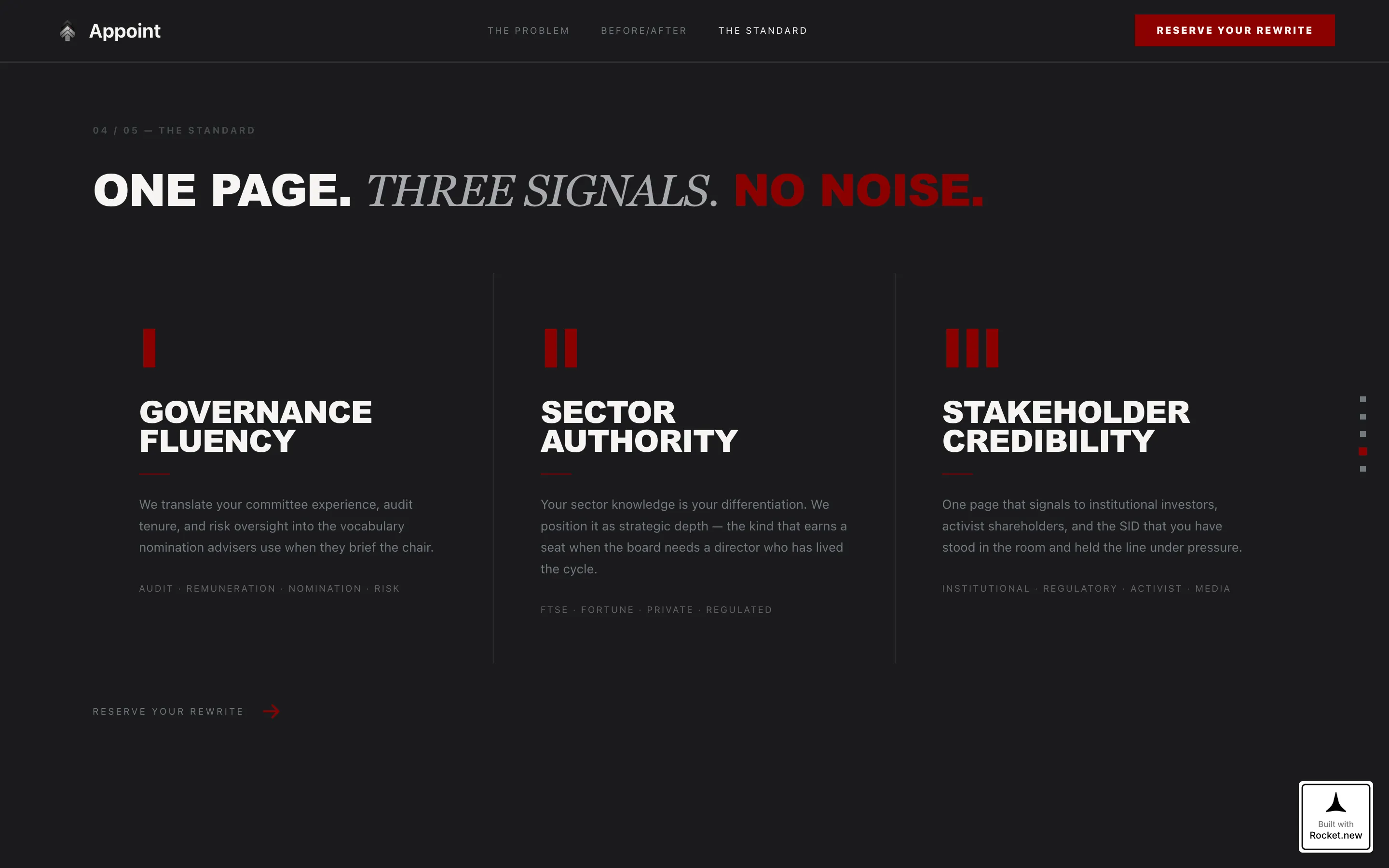 Board Member Resume Consultancy Landing Page