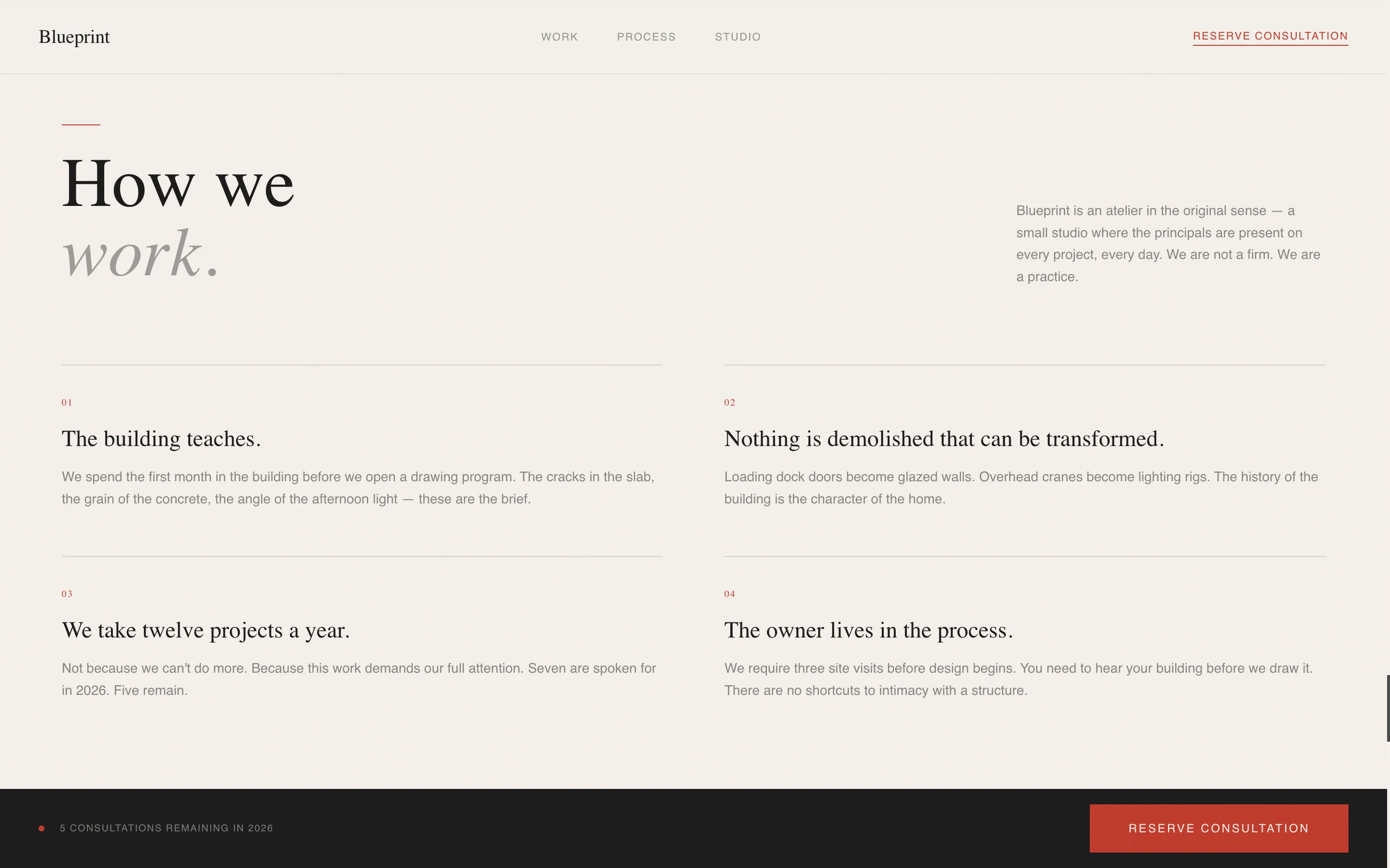 Immersive Warehouse Design Studio Landing Page