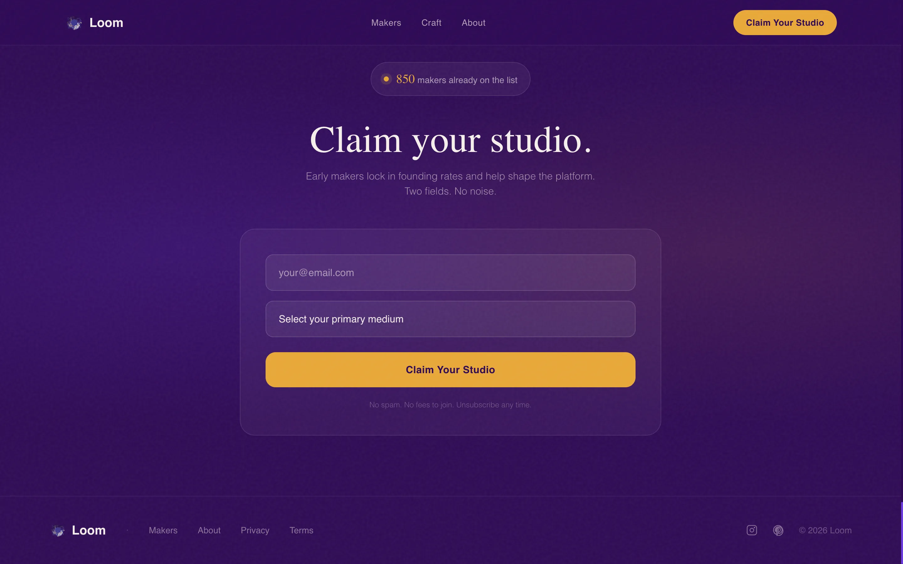 Artisan Craft Landing Page Template for Makers