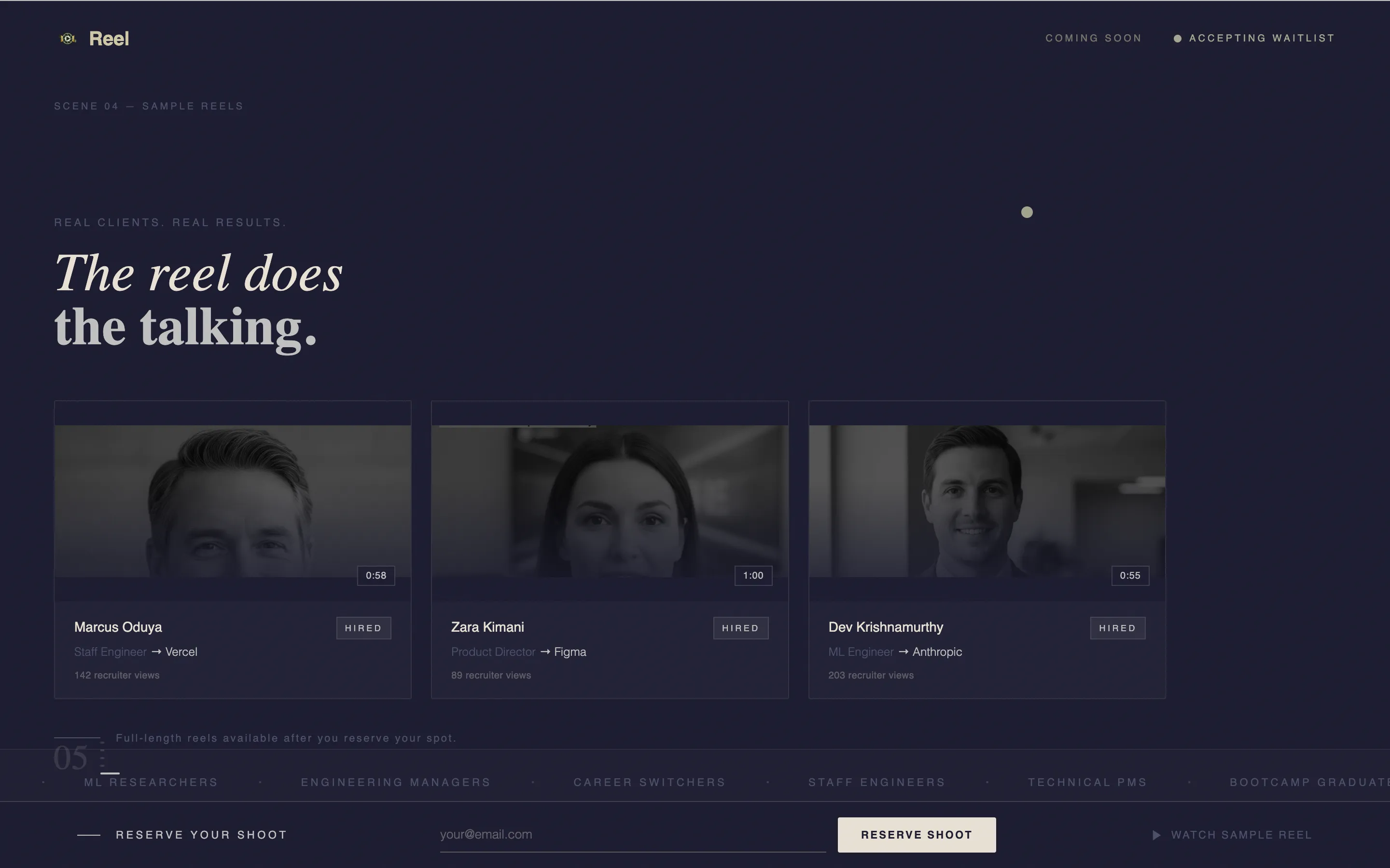 Cinematic Tech Professional Video Resume Landing Page