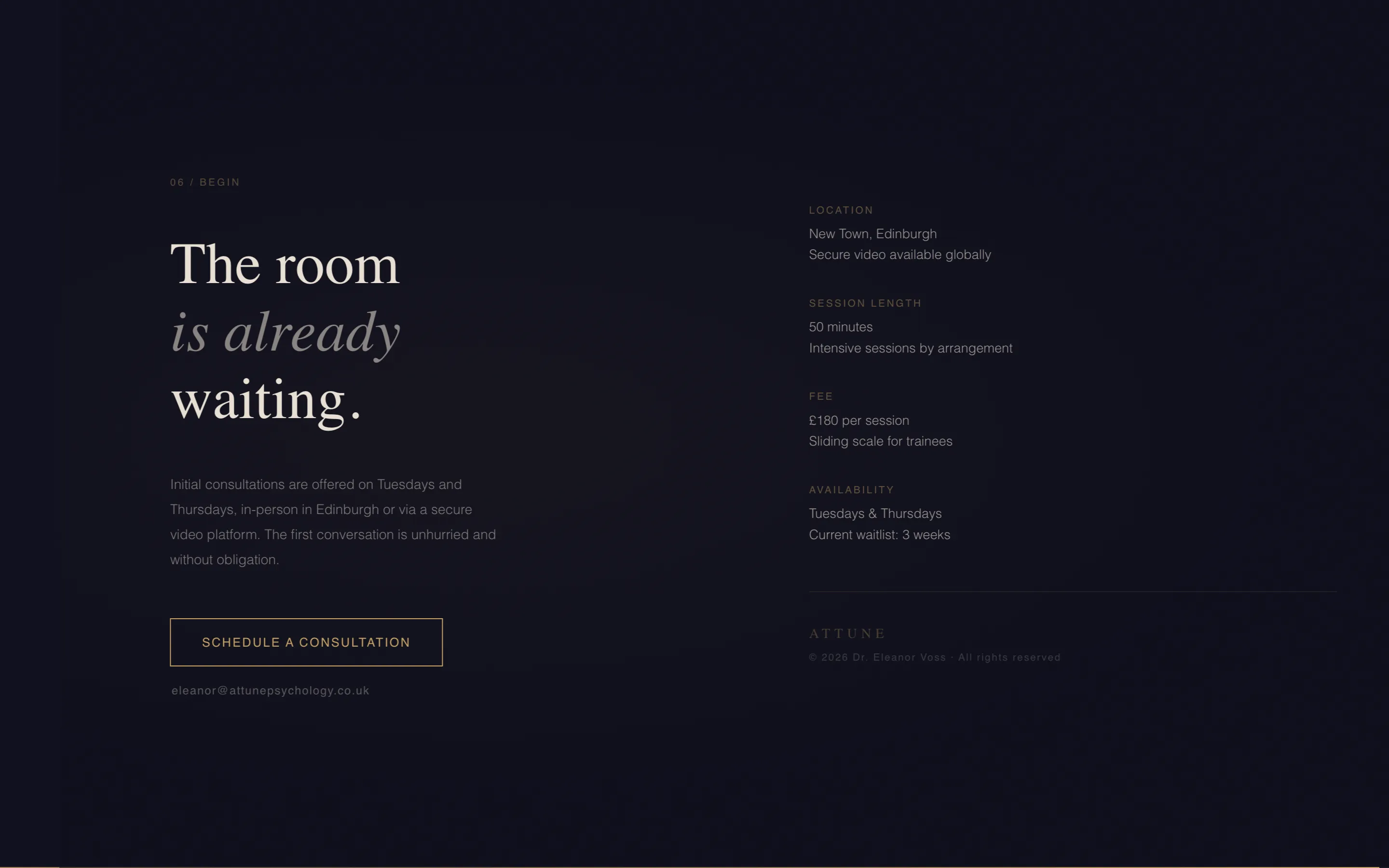 Psychologist Landing Page Template for Private Practice