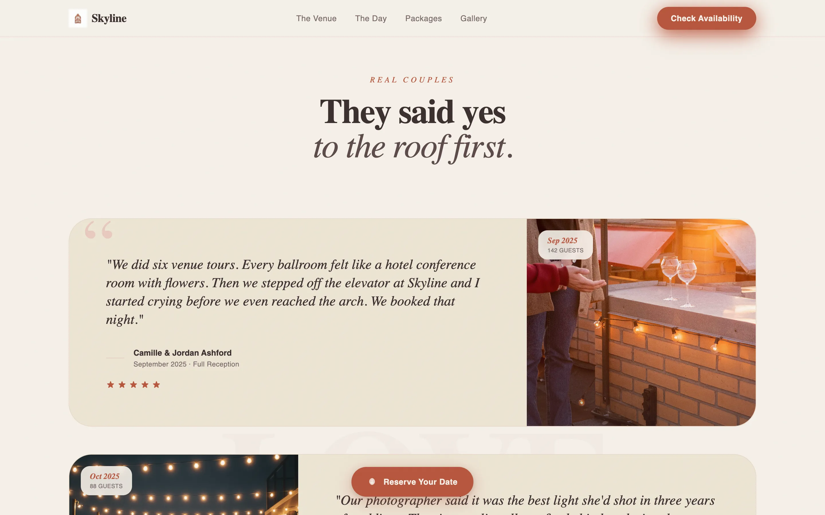 Stunning Rooftop Landing Page Template