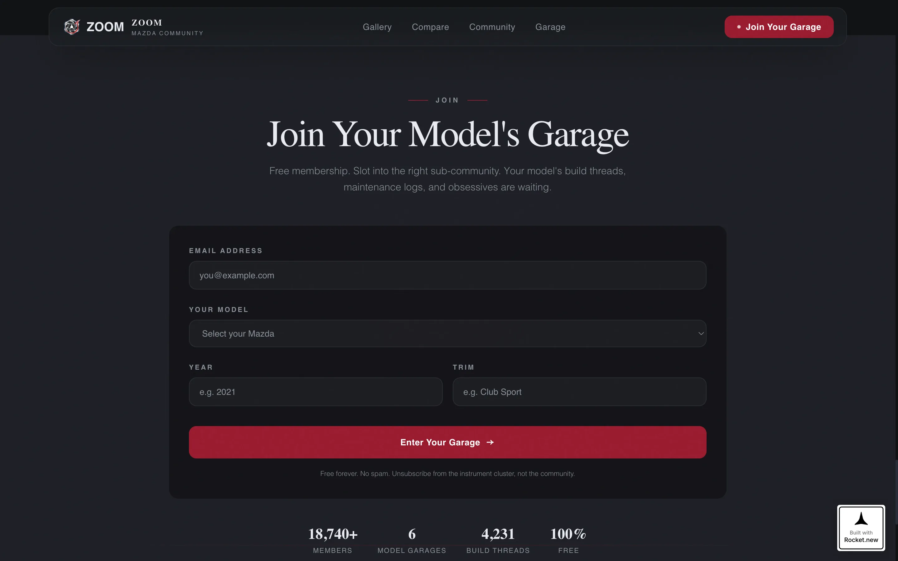 Mazda Community | Free Website Template | Rocket
