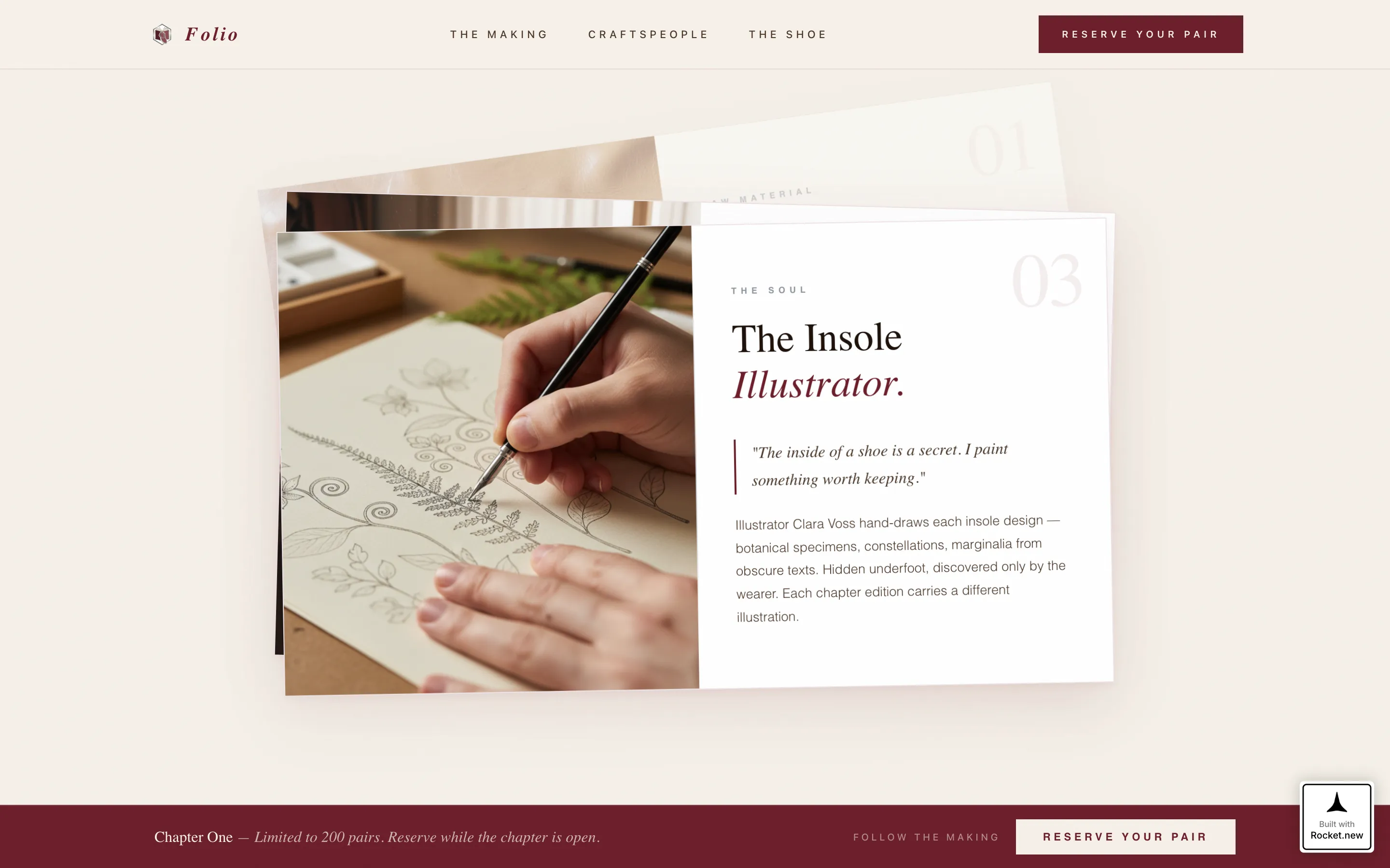 Light Academia Shoe Brand Landing Page Template