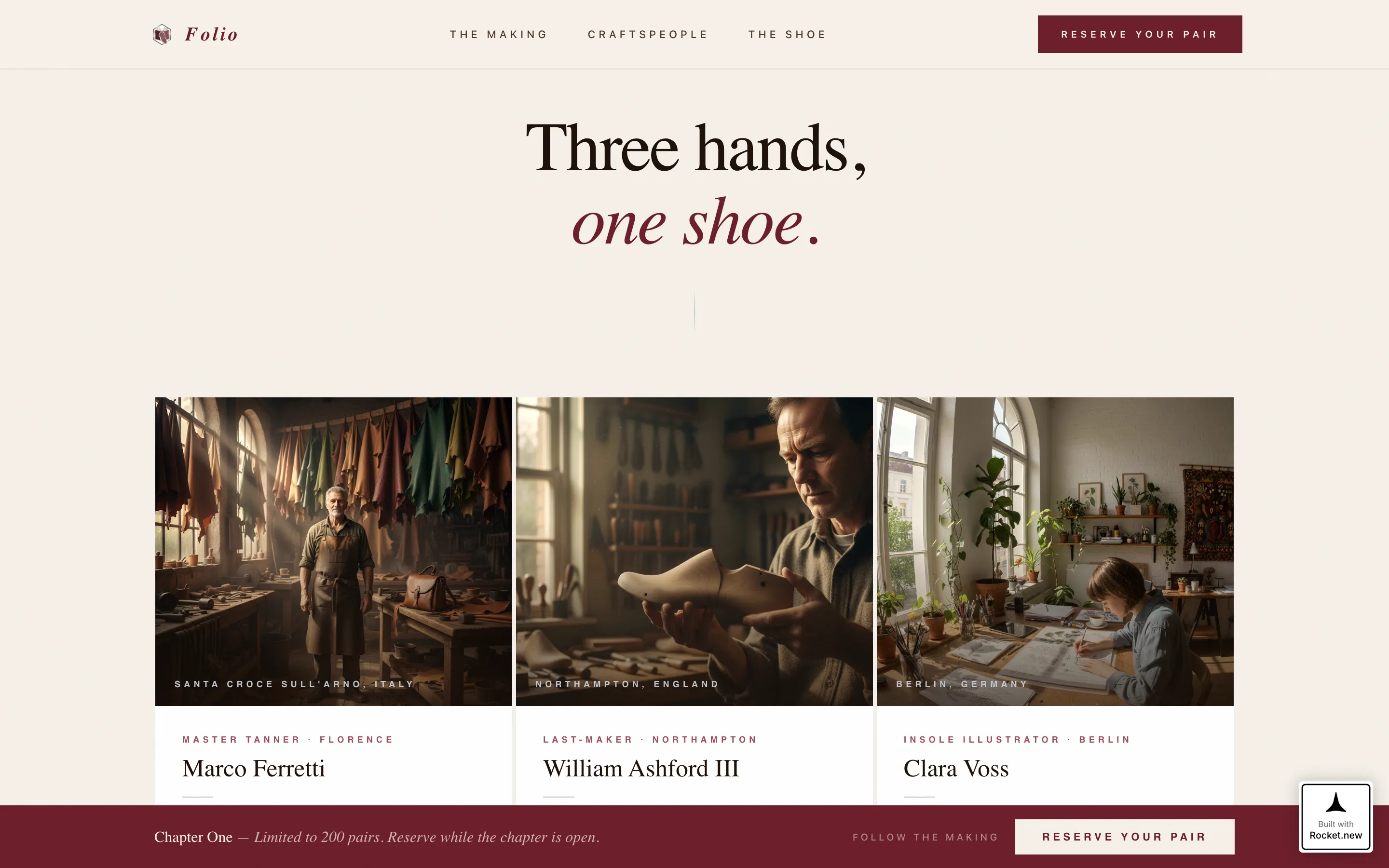 Light Academia Shoe Brand Landing Page Template