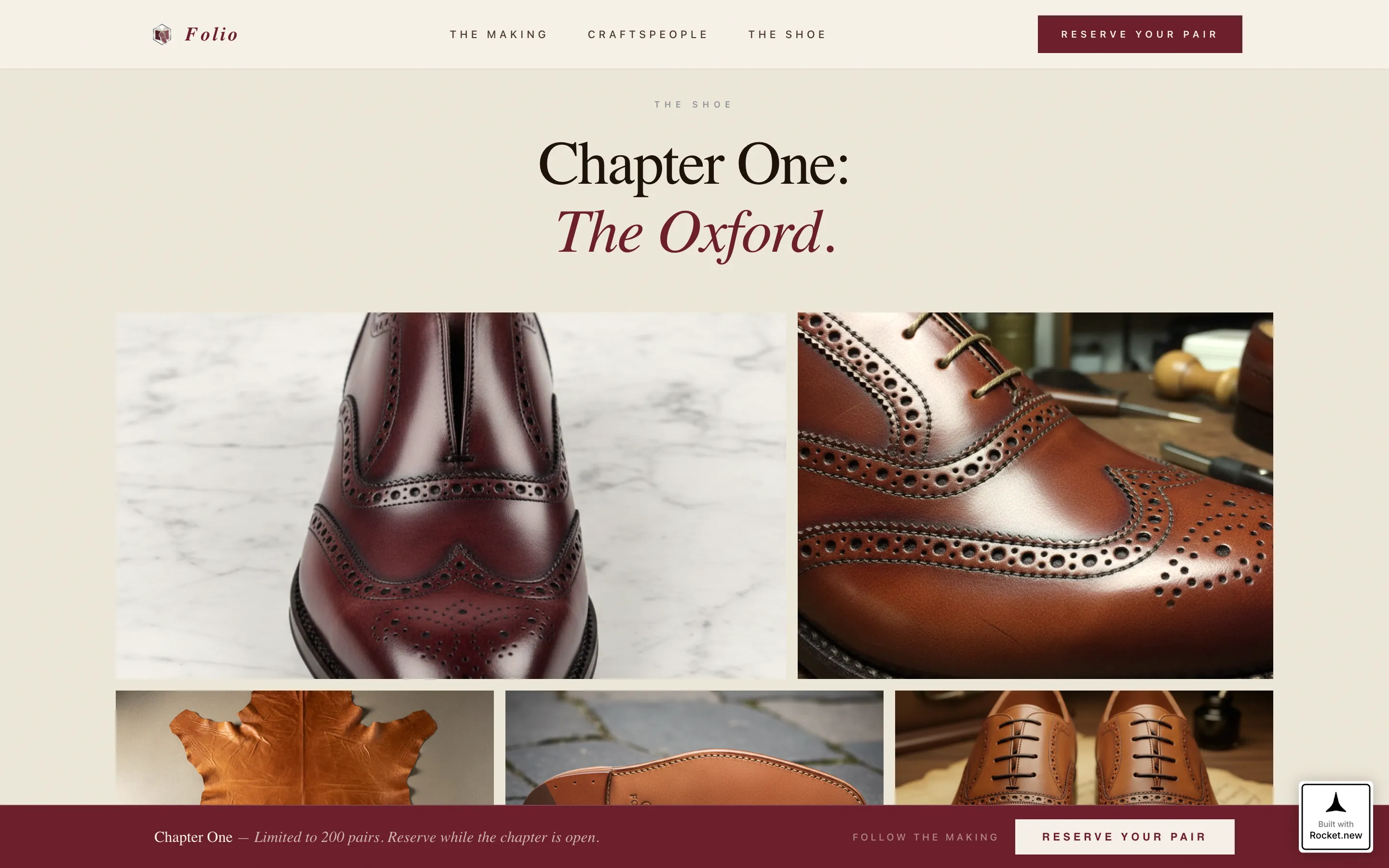 Light Academia Shoe Brand Landing Page Template