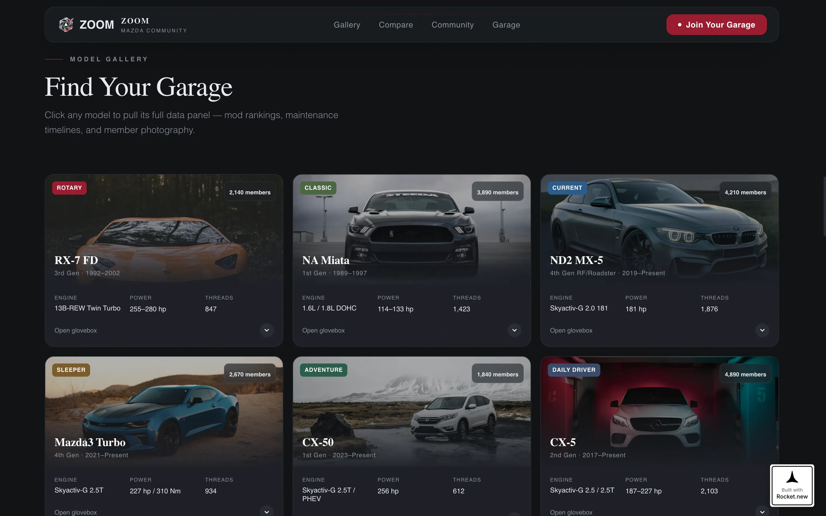Mazda Community | Free Website Template | Rocket