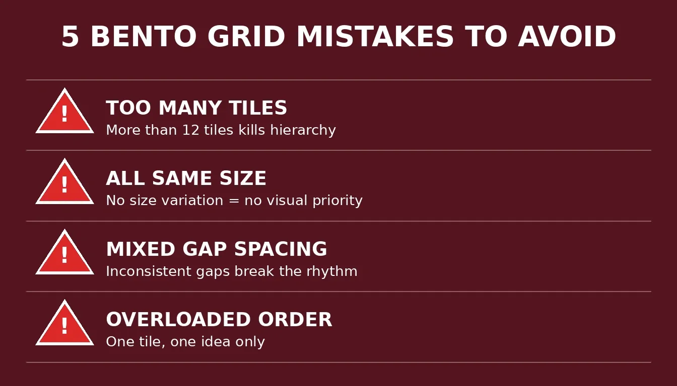 Bento Grid mistakes to Avoid