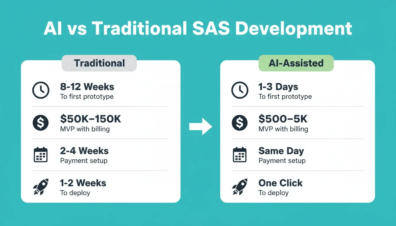 AI vs Traditional SaaS Development — time and cost comparison