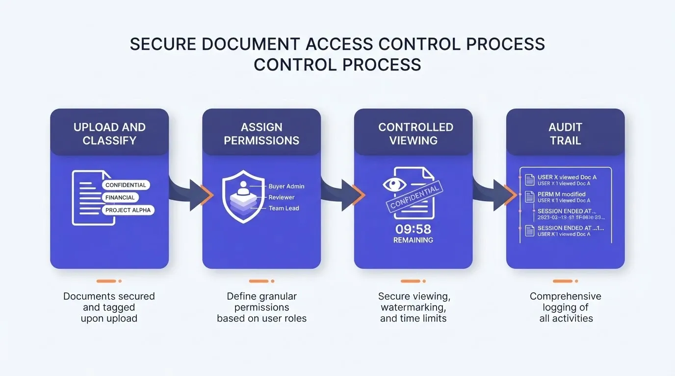 Secure document access control flow
