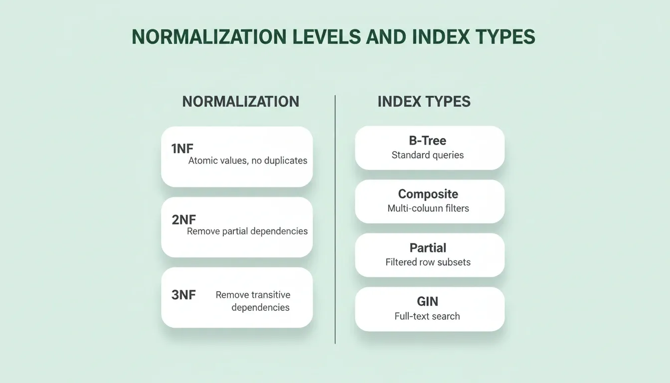 Normalization Levels And Index Types