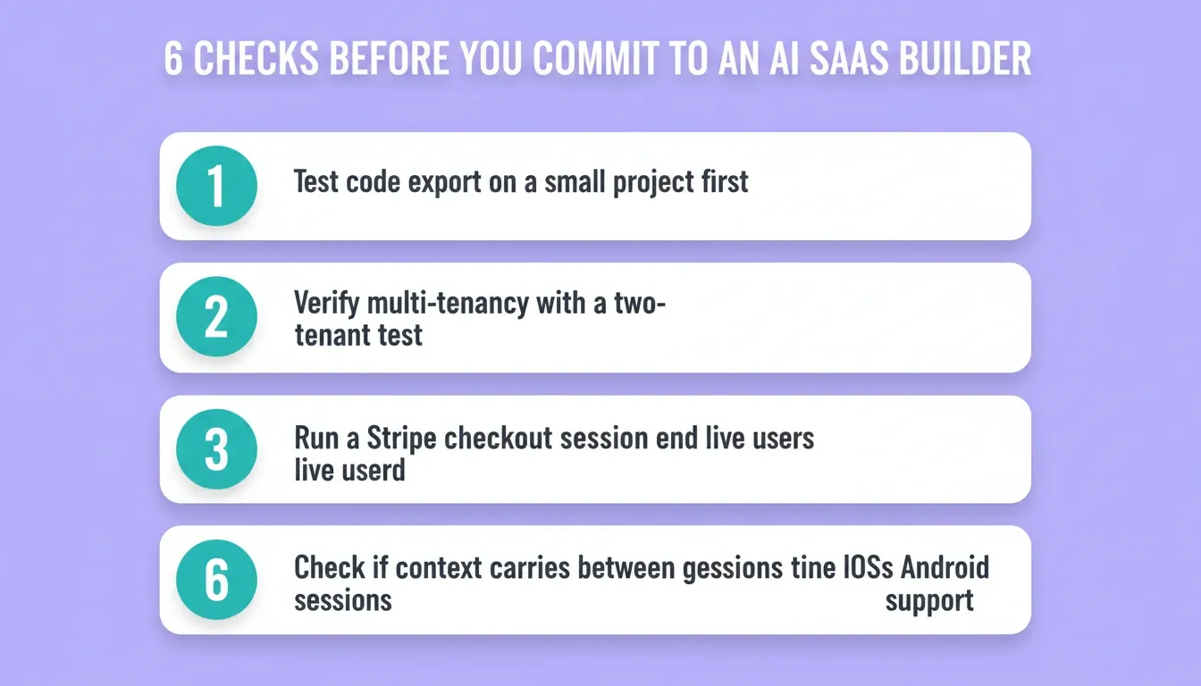 6 Checks Before You Commit to an AI SaaS Builder