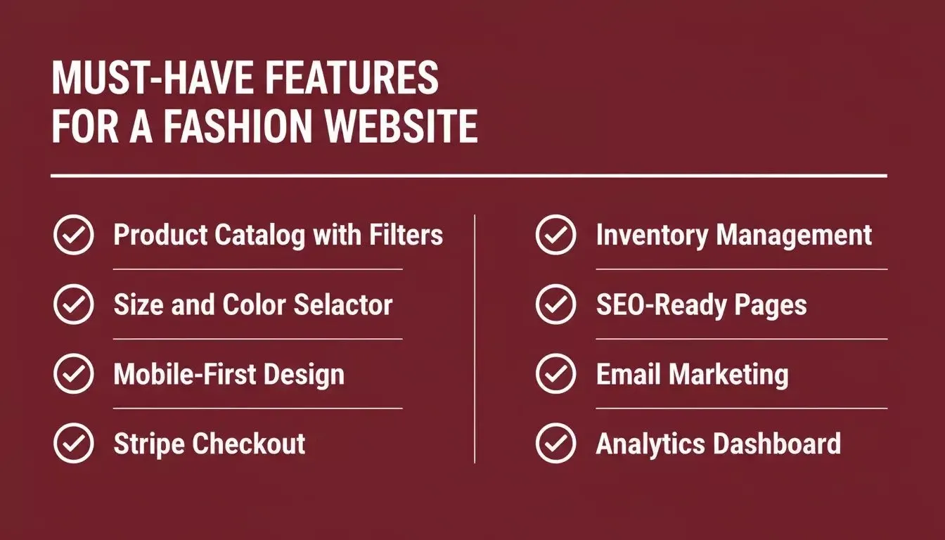 Must-Have Features for a Fashion Website — checklist of eight essential ecommerce features