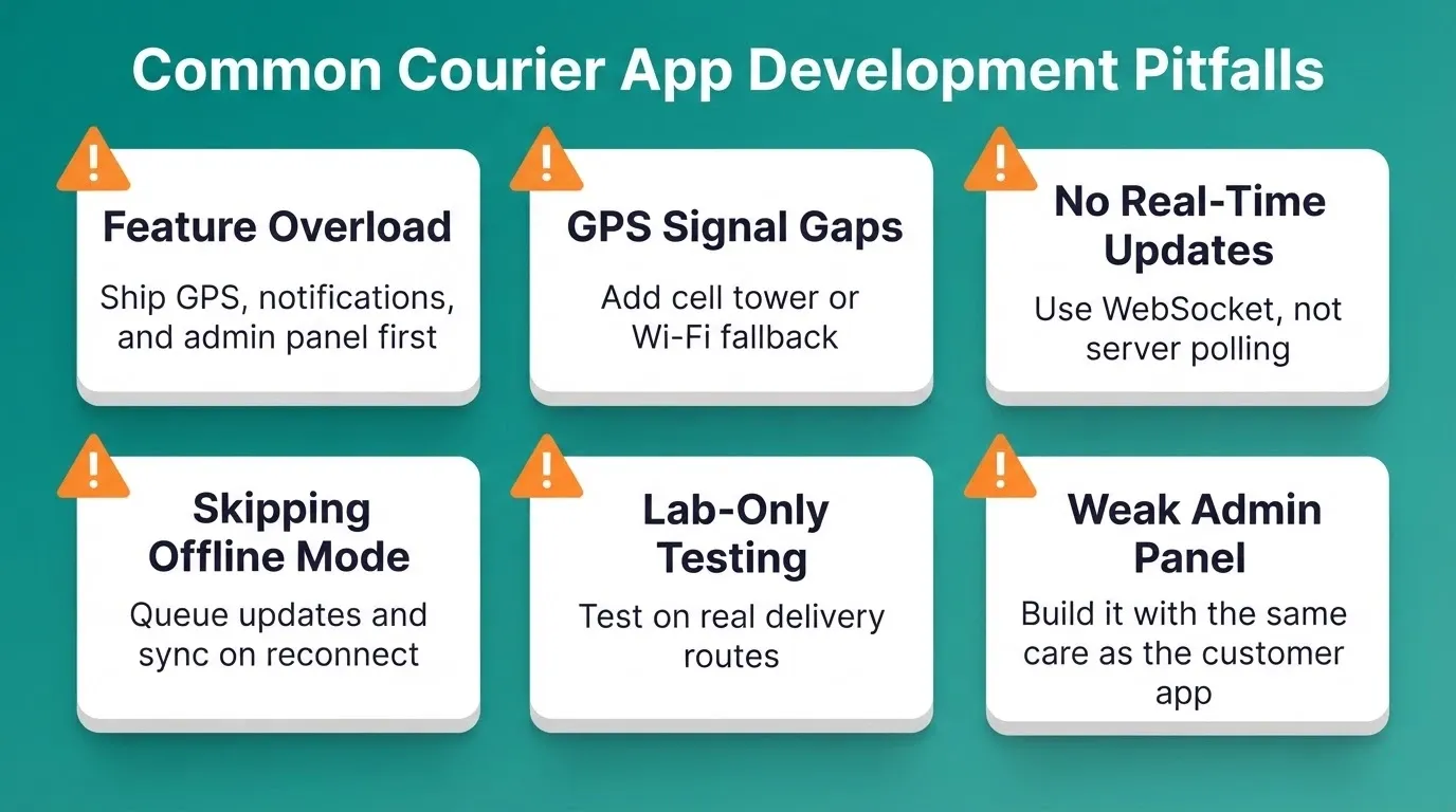 Common Courier App Development Pitfalls