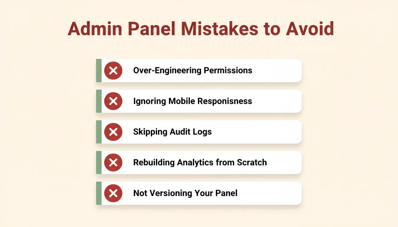 Five admin panel mistakes