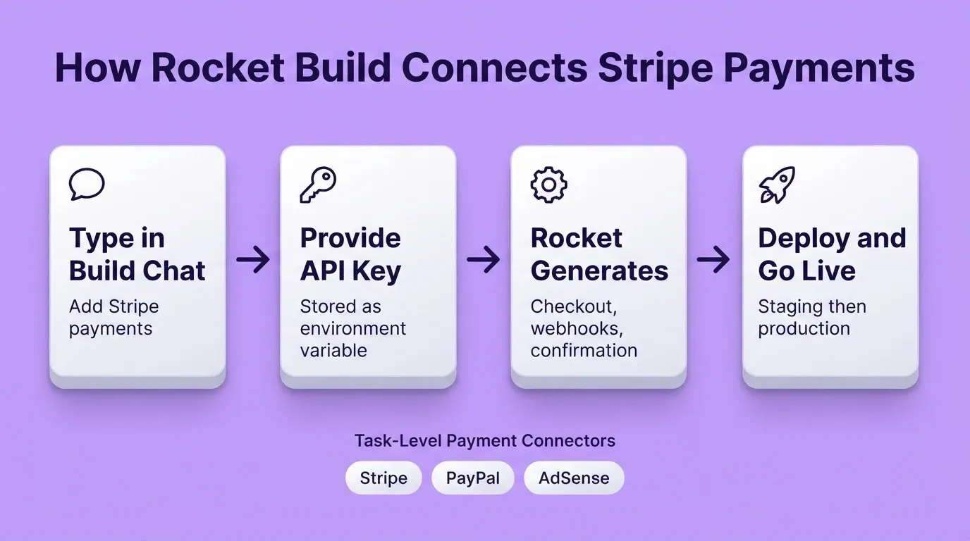 How Rocket Build Connects Stripe Payments
