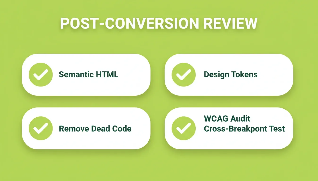 Six post-conversion review steps