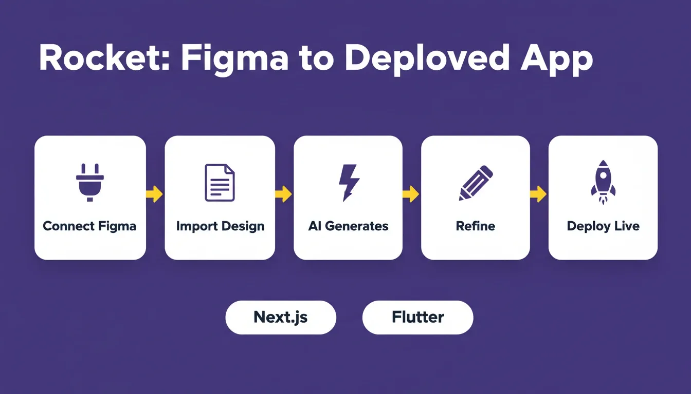 Rocket's 5-step Figma-to-deployed-app pipeline