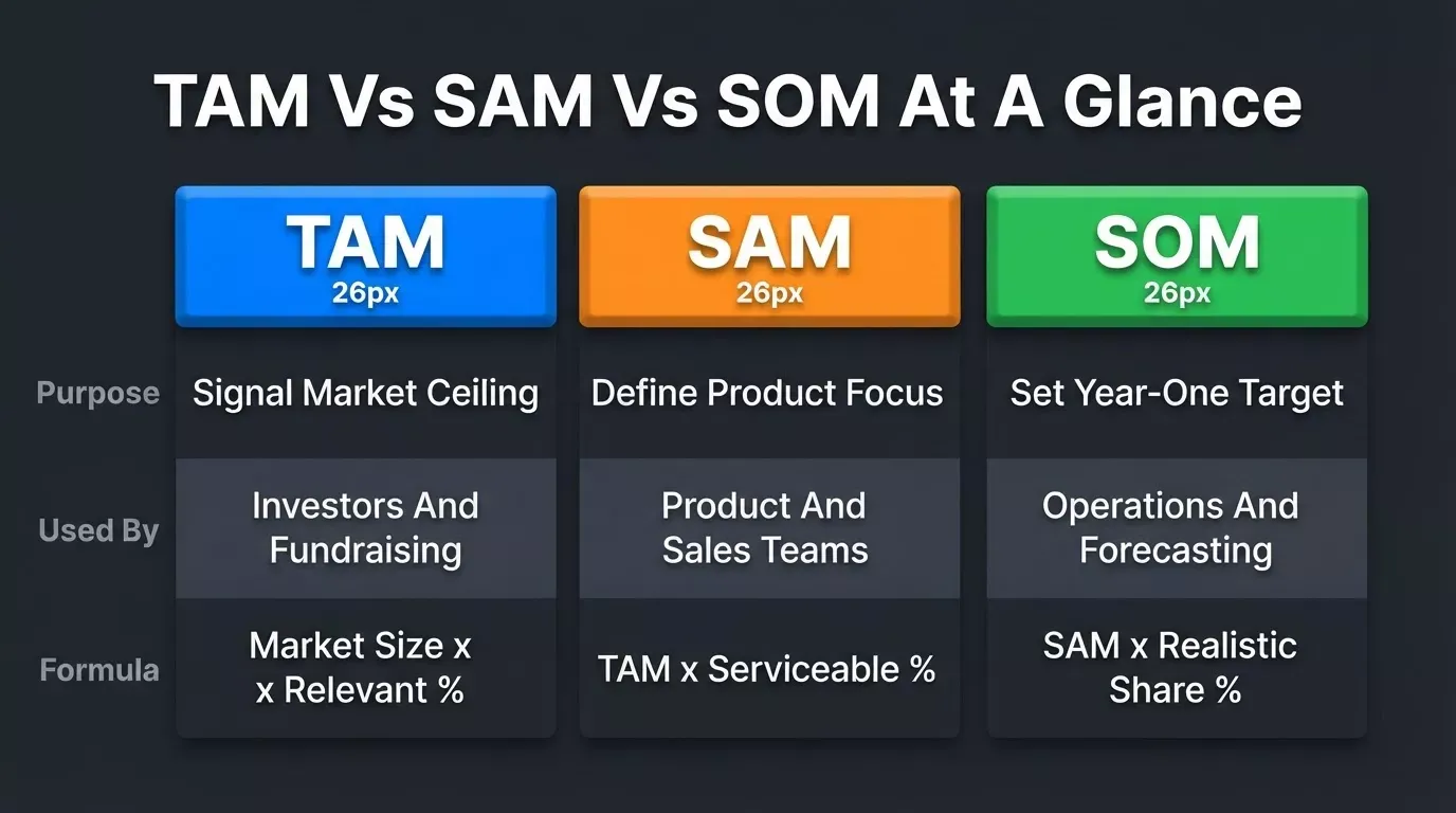 Stack Analysis Reference Examples TAM SAM SOM Example: The 2026 Founder's Validation Stack