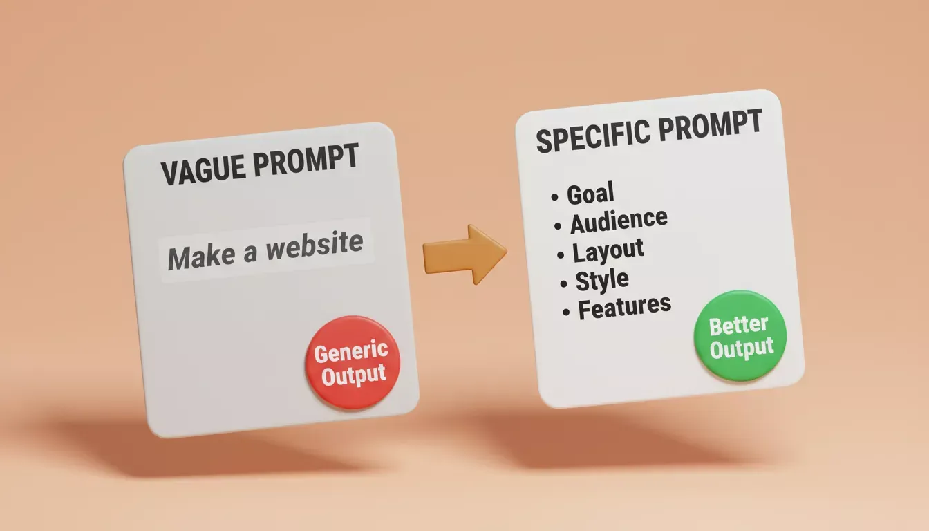 Vague vs Specific Prompt — how prompt quality drives output quality