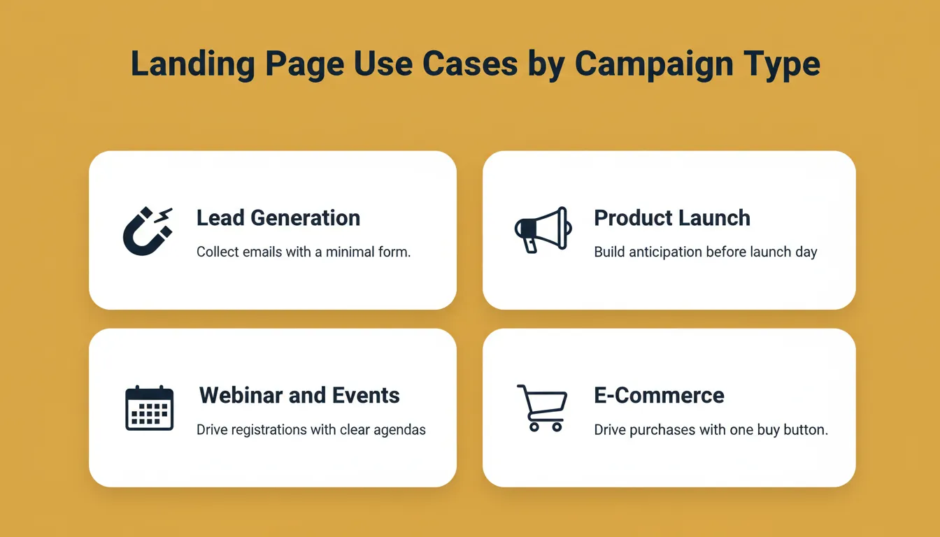 Landing Page Use Cases by Campaign Type