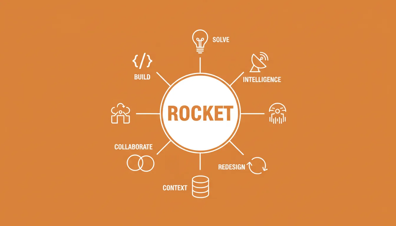 Rocket platform hub showing six pillars