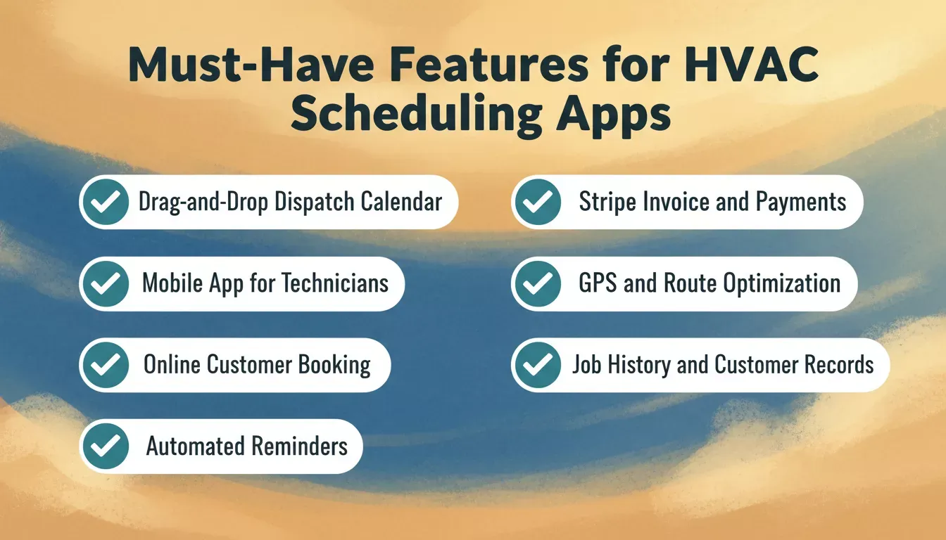 Must-Have Features for HVAC Scheduling Apps checklist