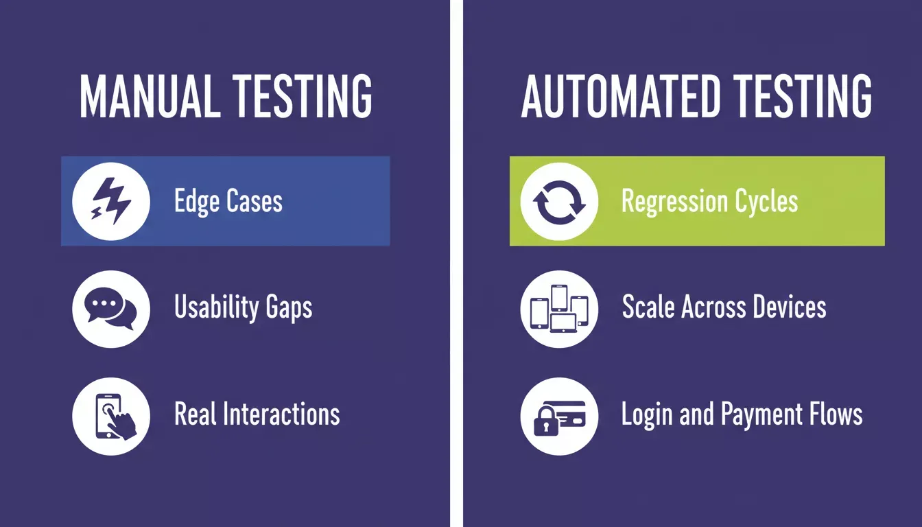 Manual Testing vs Automated Testing: Edge Cases and Usability vs Regression Cycles and Scale