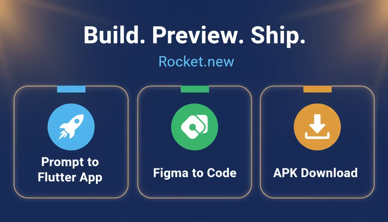 Rocket.new Build: Prompt to Flutter App, Figma to Code, APK Download