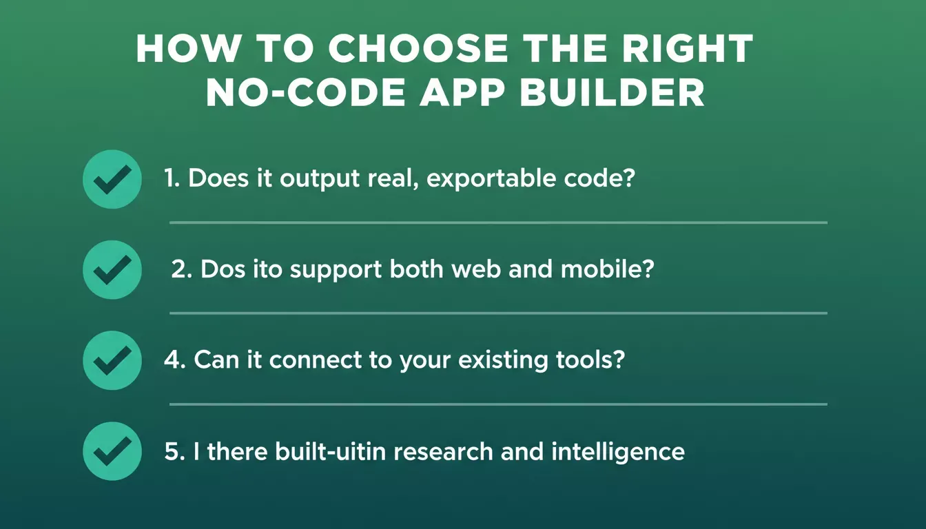 How to Choose the Right No-Code App Builder — 5-point evaluation checklist